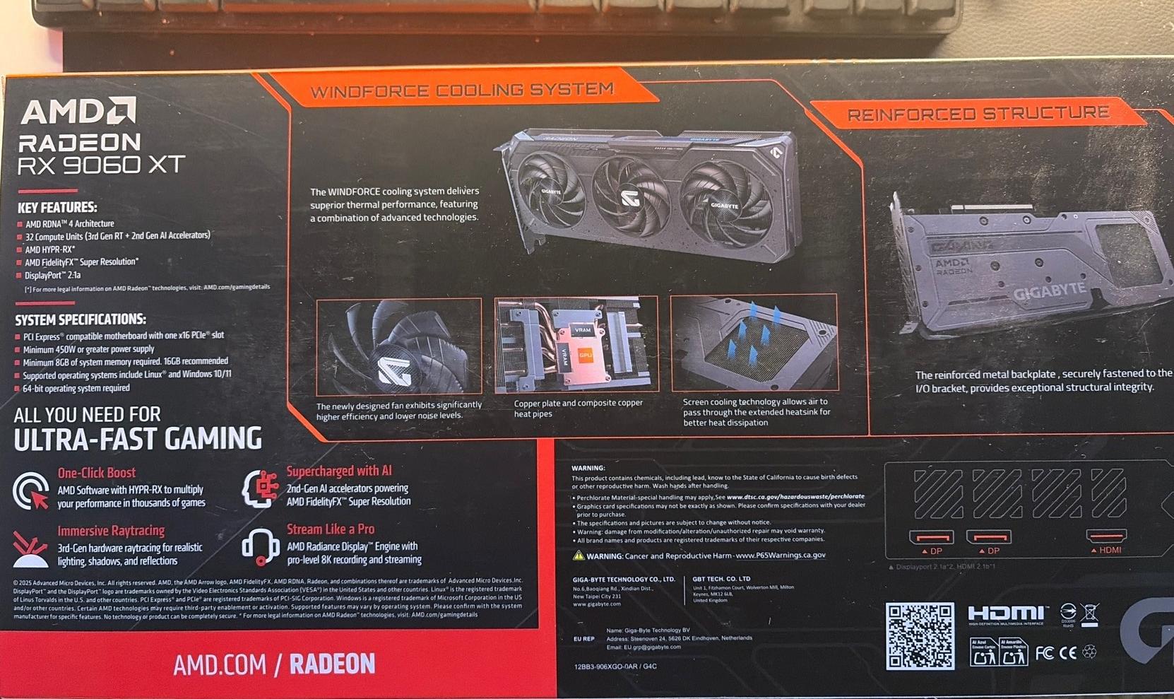 Gigabyte Radeon RX 9060 XT Gaming OC 16GB (GV‑R9060XTGAMING OC‑16GD)