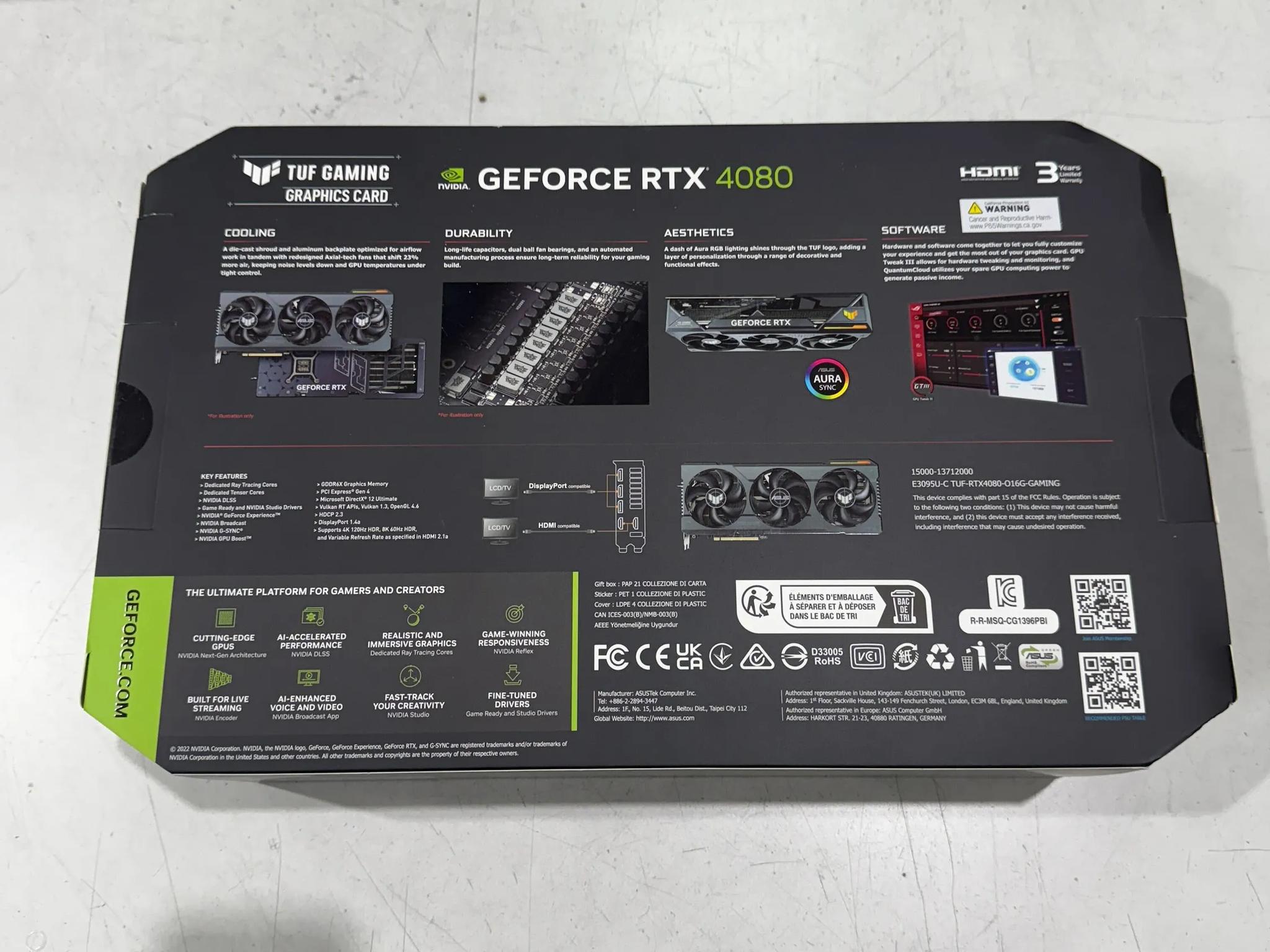 ASUS TUF OC RTX 4080 16GB - New in box
