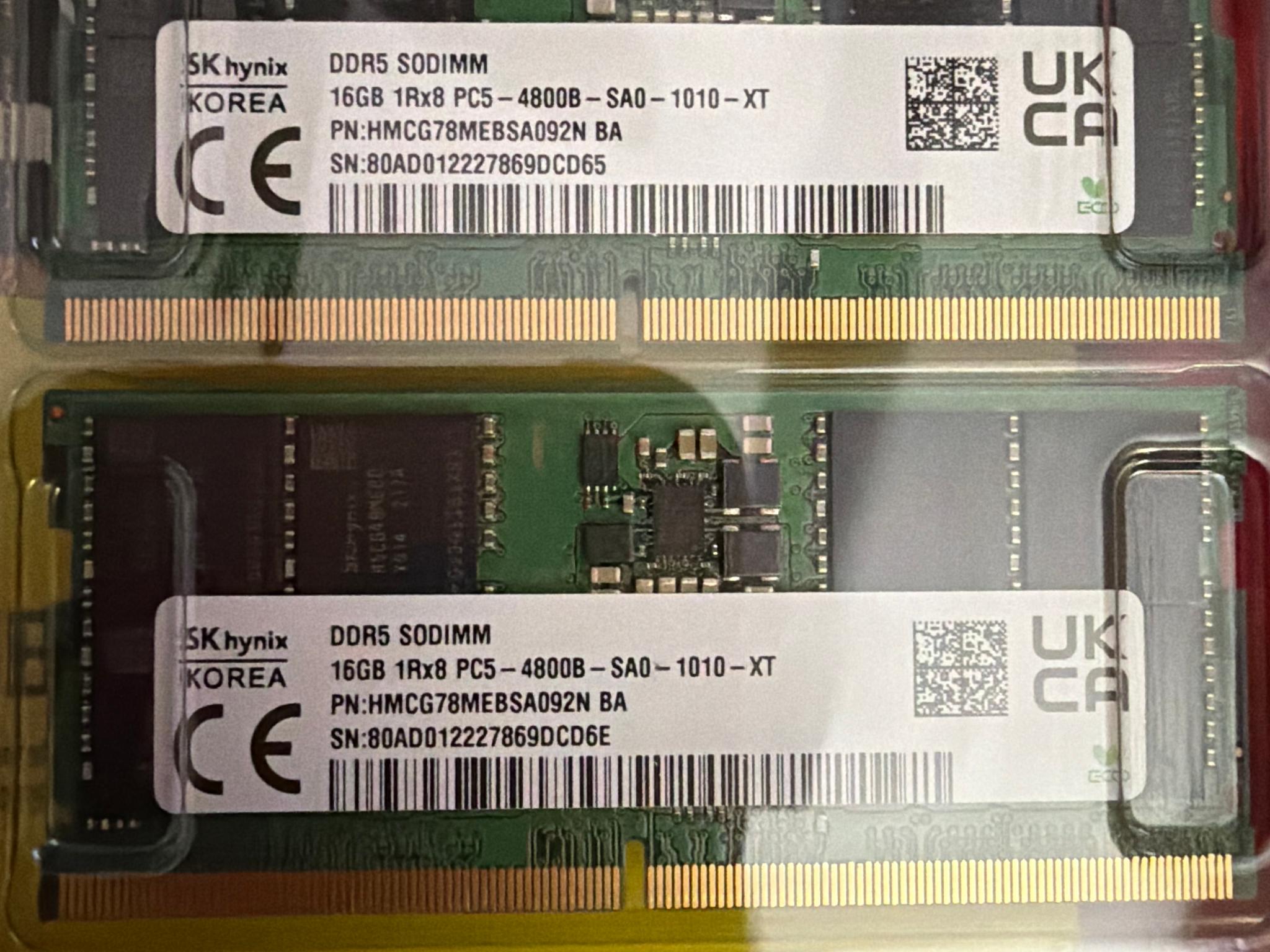 DDR5 Sodimm 32GB 4800 Dual Channel SK Hynix