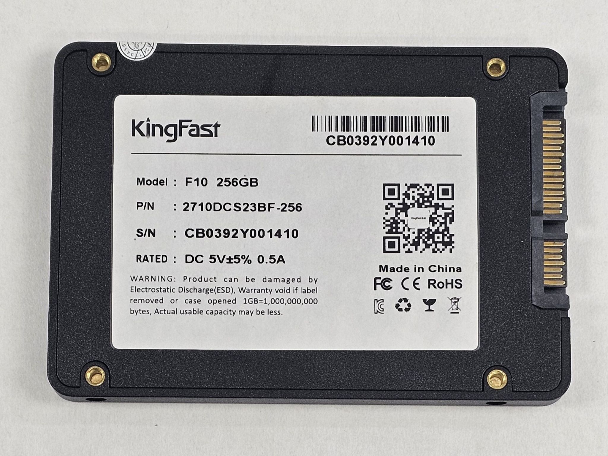 256GB 2.5" SATA SSD KingFast F10