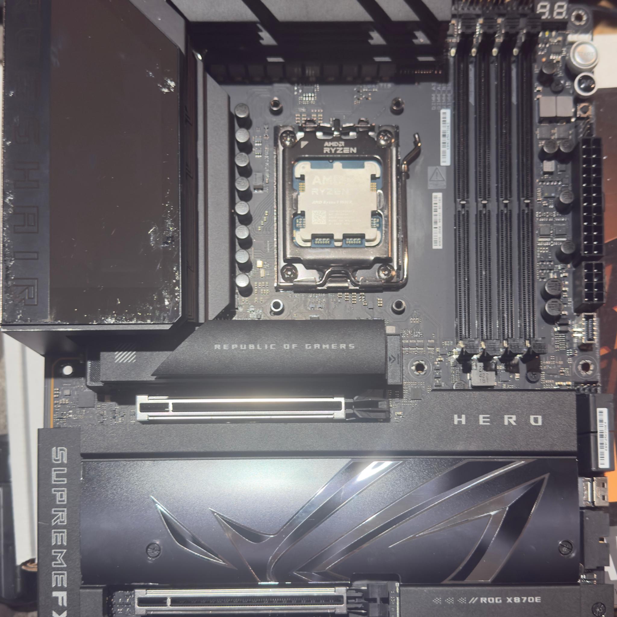 AMD Ryzen 9 9900X 12-Core CPU + ASUS ROG Crosshair X870E Hero AM5 Mobo Bundle