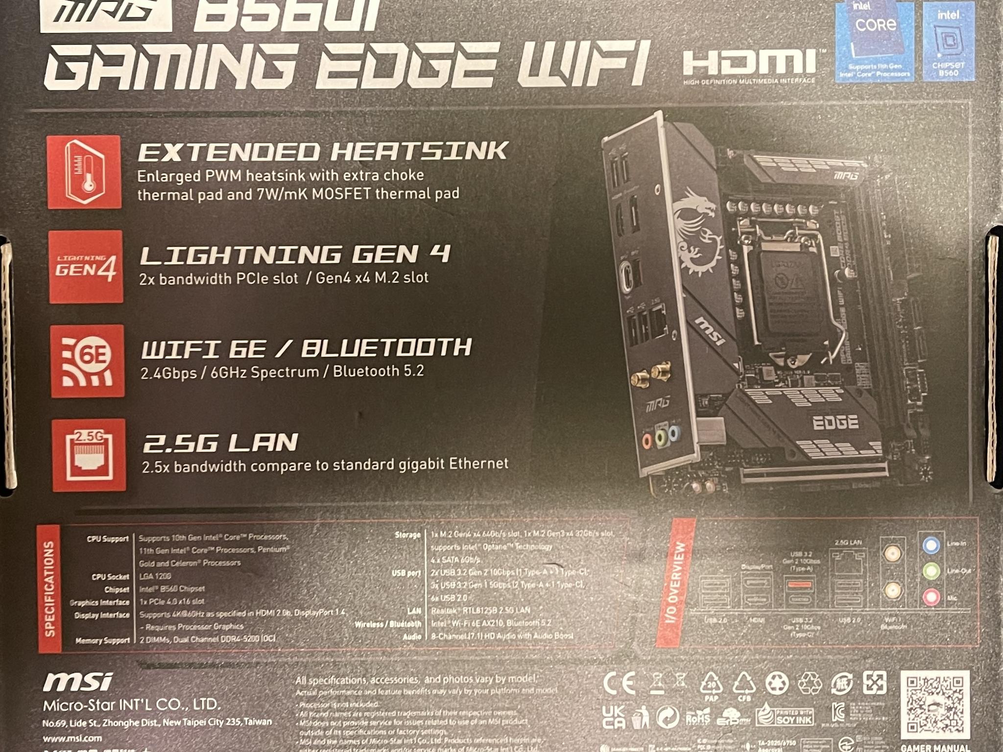 MSI MAG MPG B560i Gaming Edge WiFi