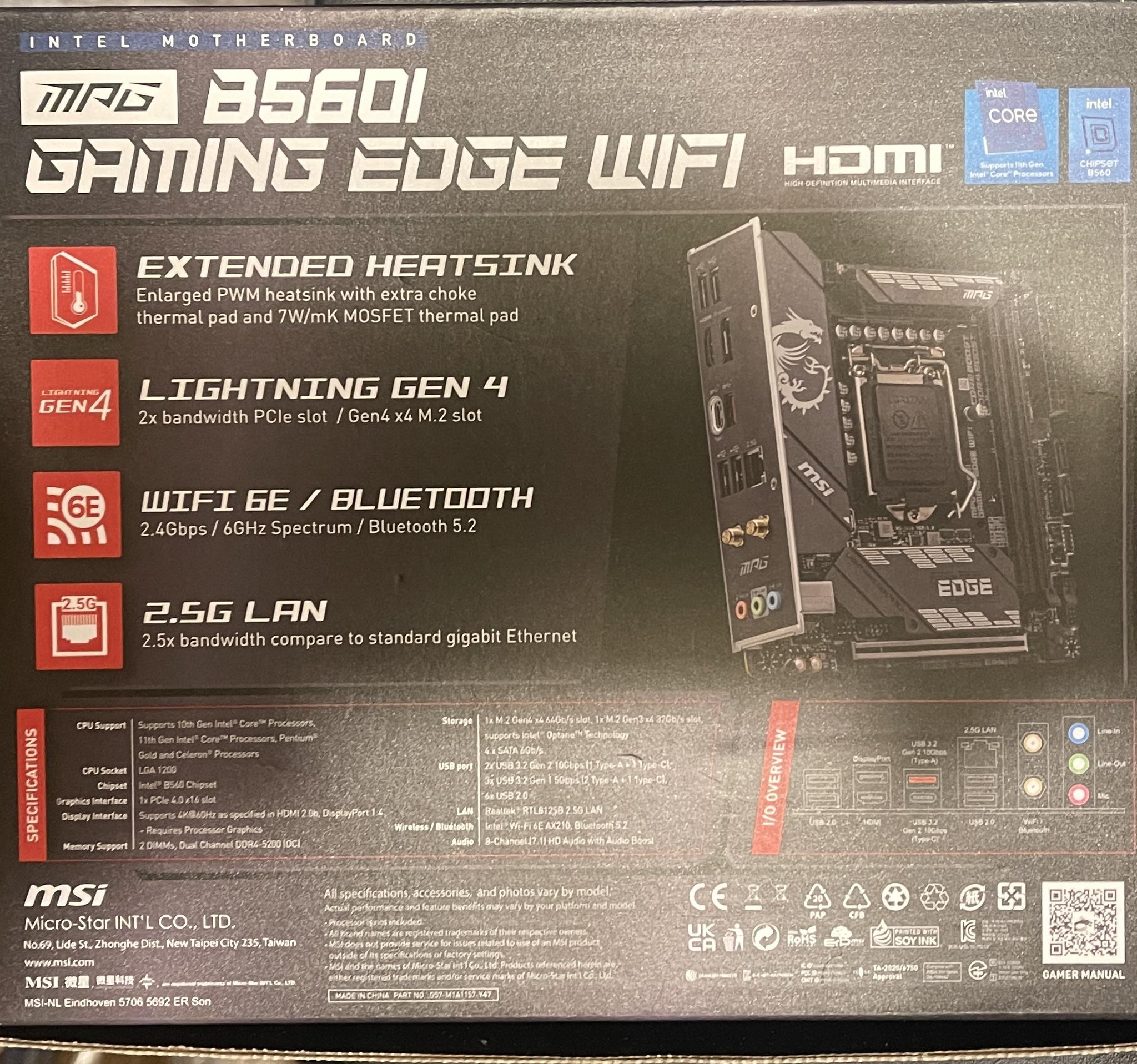 MSI MAG MPG B560i Gaming Edge WiFi