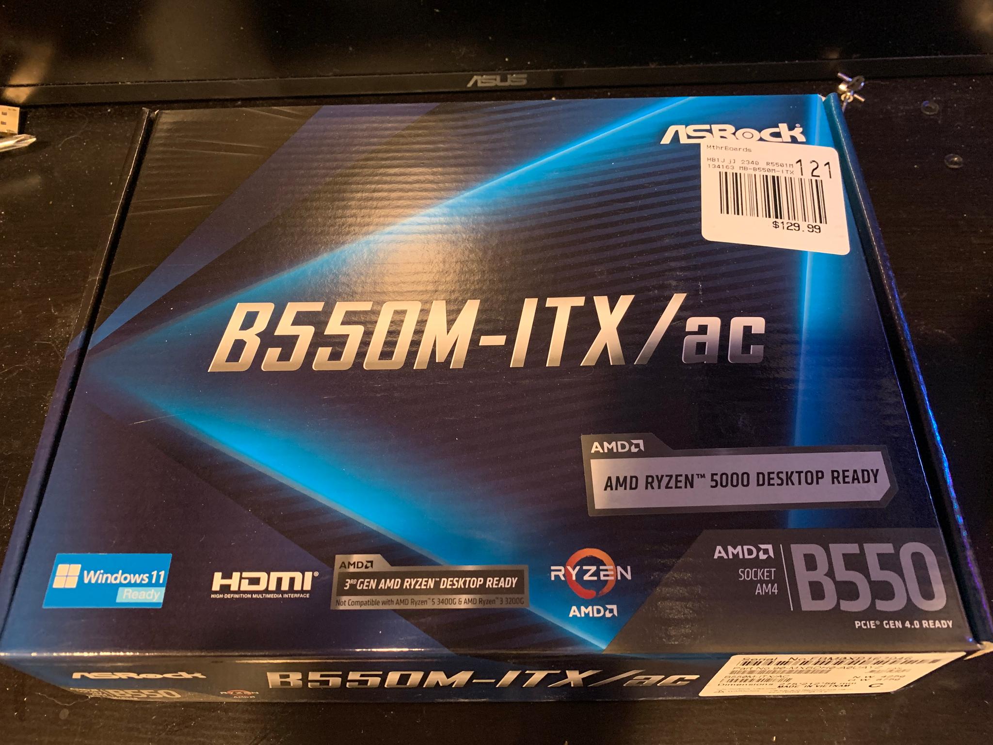 ASRock B550M-ITX/ac Motherboard + Ryzen 5 5600x3D 6-core AM4 CPU BUndle