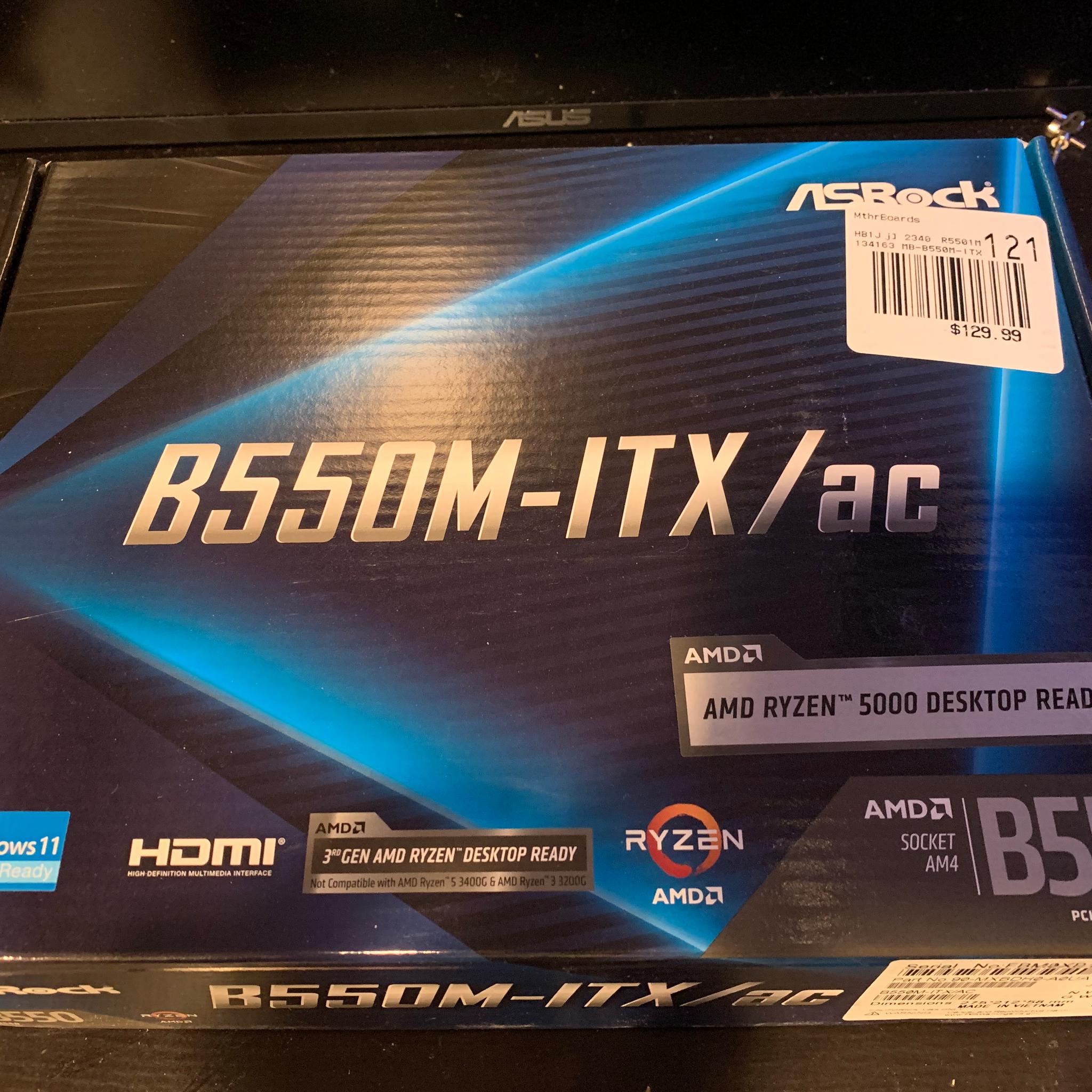 ASRock B550M-ITX/ac Motherboard + Ryzen 5 5600x3D 6-core AM4 CPU BUndle