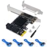 PCIe SATA Card 4 Port Expansion 6Gbps SATA 3.0 Controller Adapter w/ 4 Cables & Low Profile Bracket