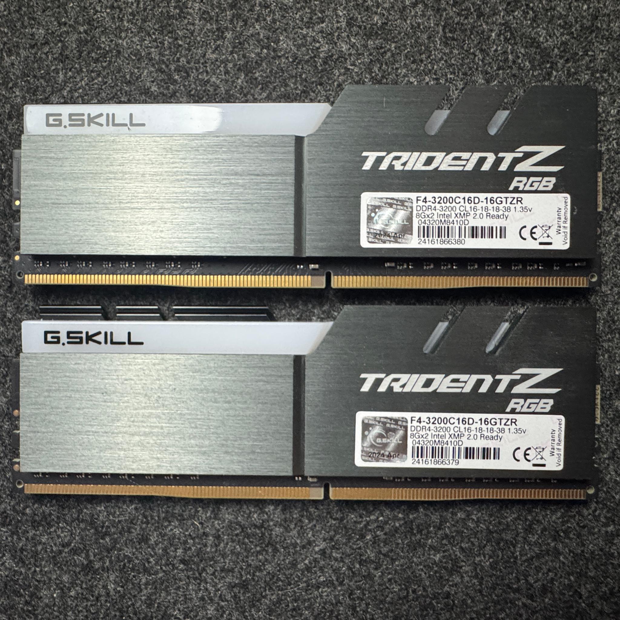4 sticks of G.Skill TridentZ RGB 32GB DDR4 (4x8GB)