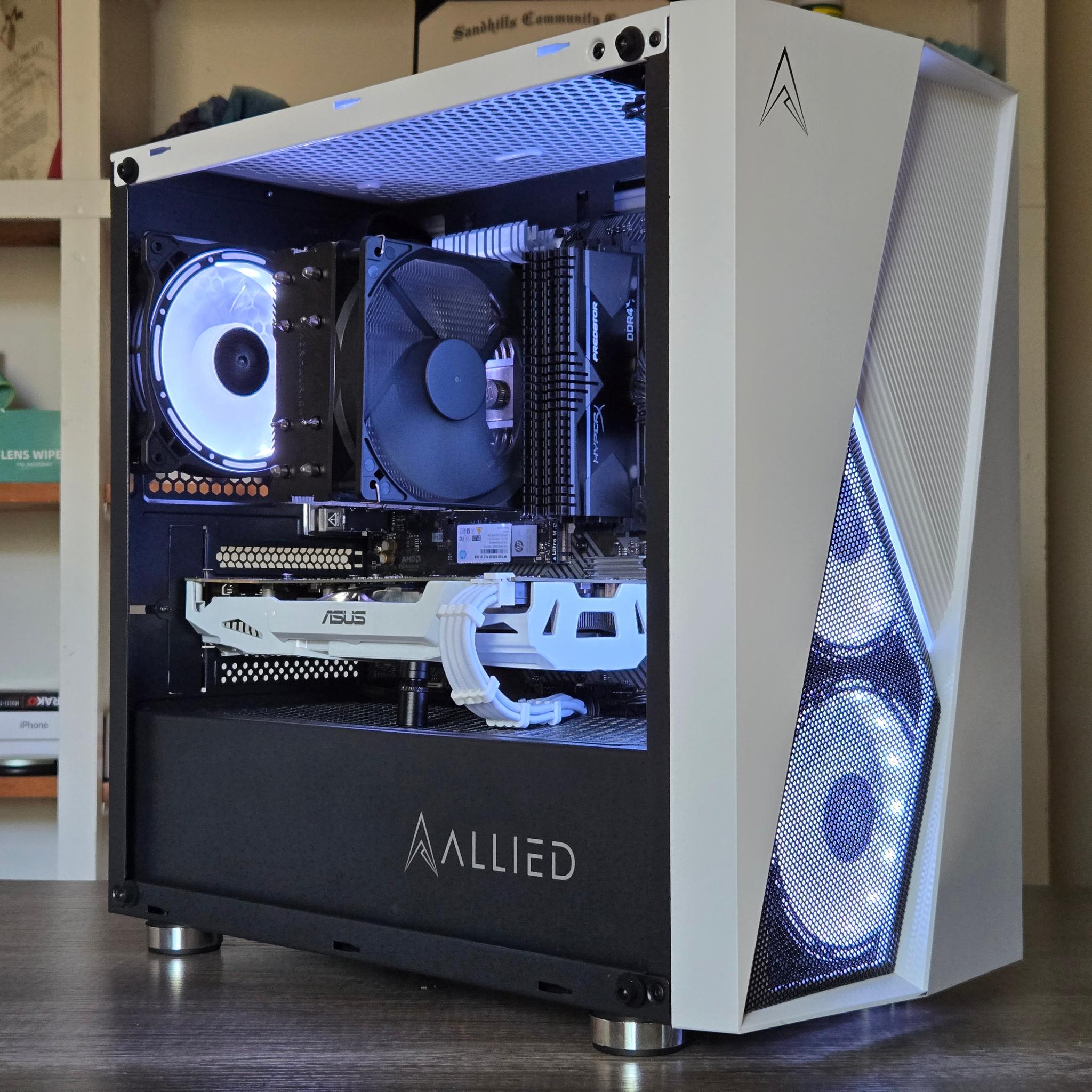 Black + White Gaming PC | Ryzen 5 2600 | GTX 1070 8GB | 16GB | 1TB | Wi-Fi + BT | 550W | ARGB