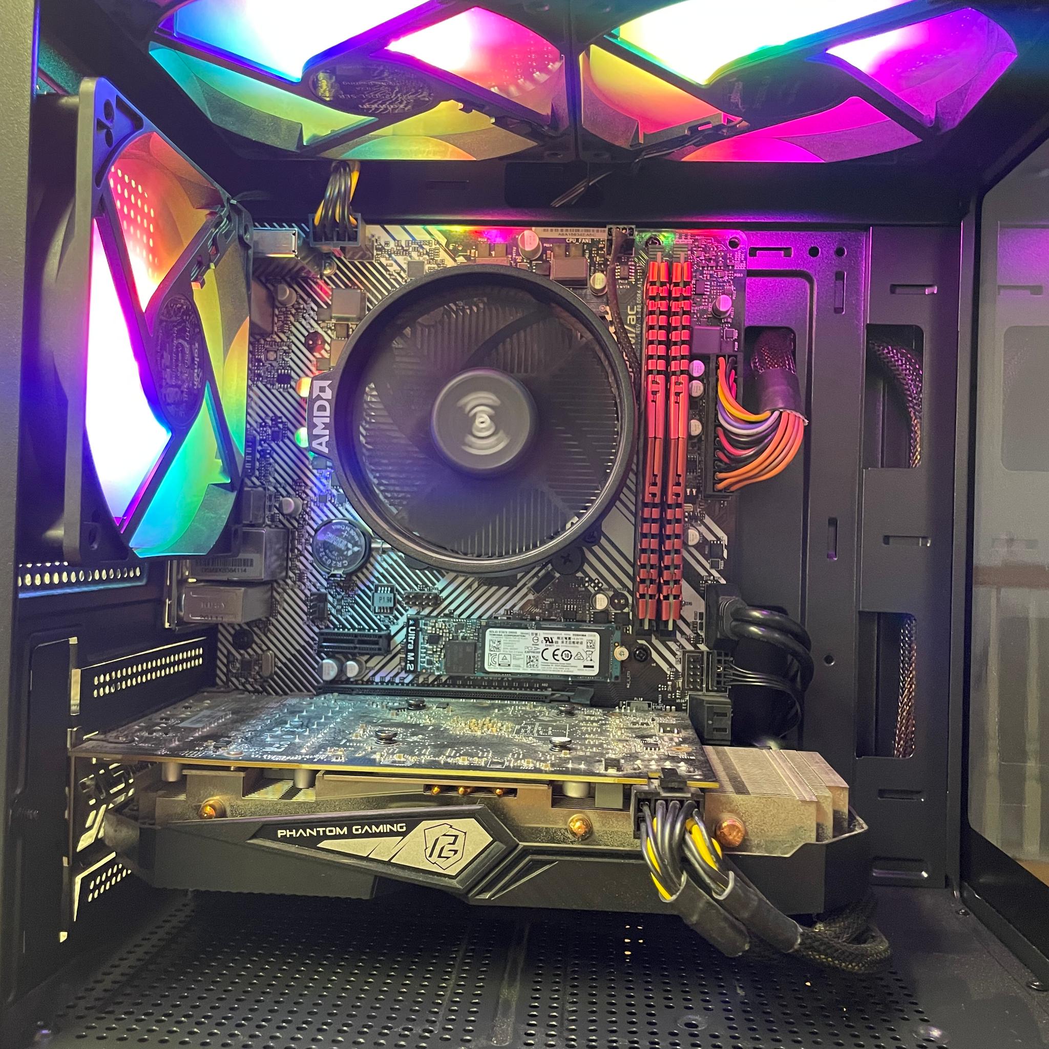 ⚫️”Black RGB PC”🌈 -R5 1600-RX580-16GB-