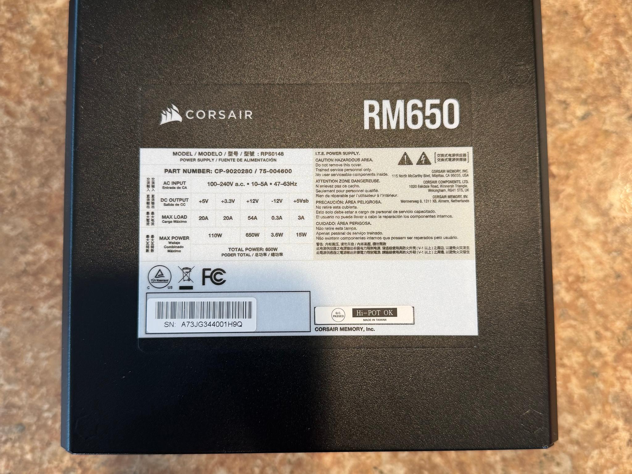 Corsair RM650 Fully Modular Power Supply