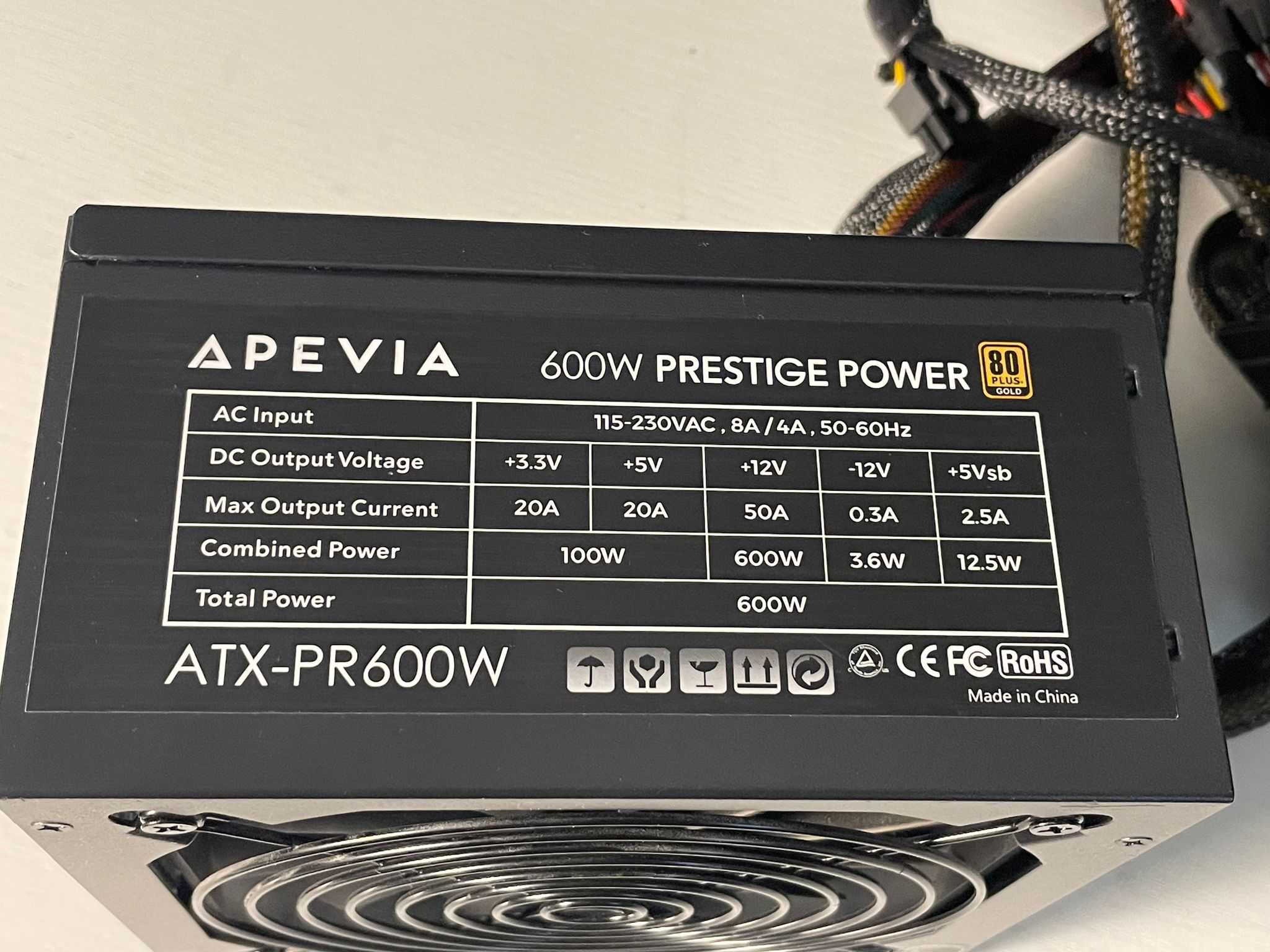 Apevia 600W Prestige Power 80 Plus Gold Rated Power Supply | Free Shipping