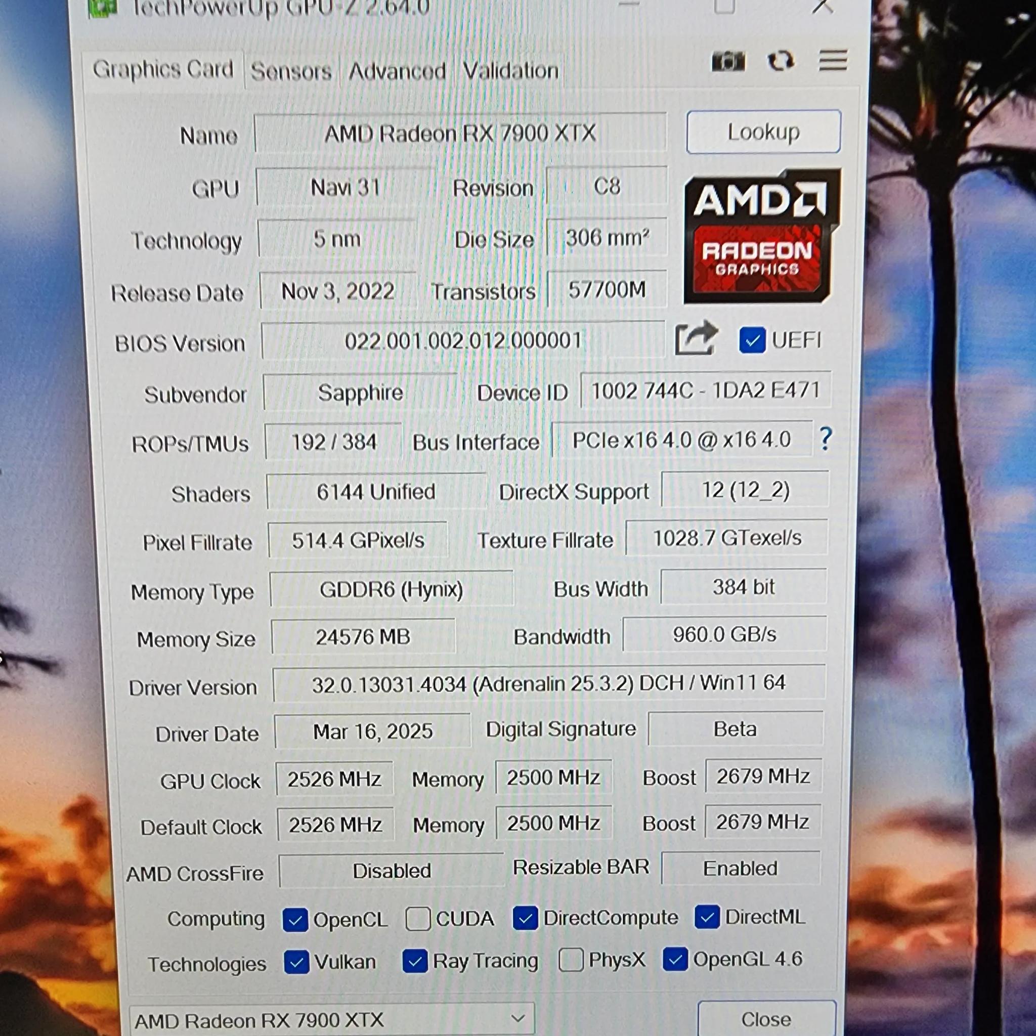 Sapphire NITRO+ AMD Radeon™ RX 7900 XTX Vapor-X 24GB  7900XTX