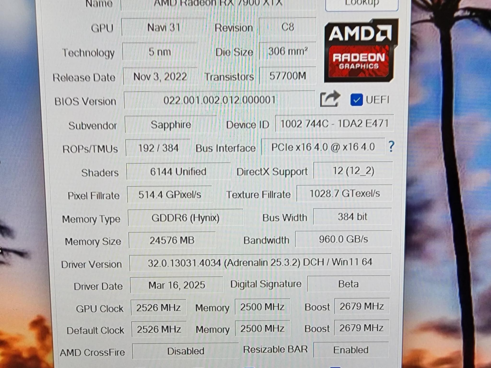 Sapphire NITRO+ AMD Radeon™ RX 7900 XTX Vapor-X 24GB  7900XTX