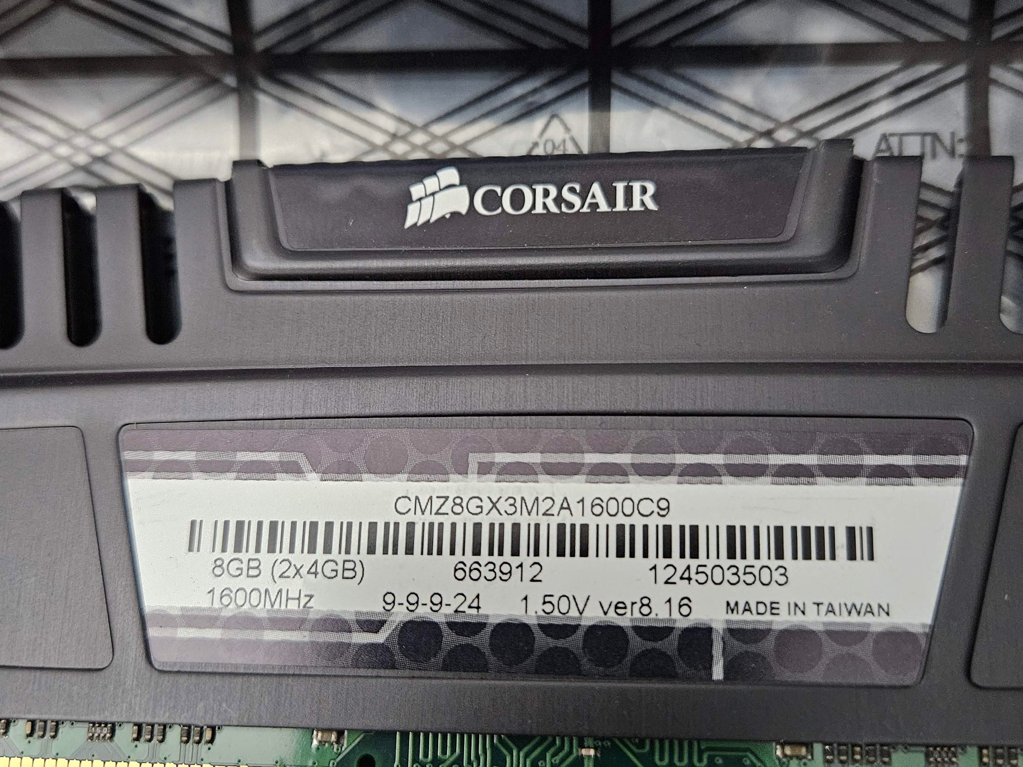 Corsair DDR3 16gb 4 X 4GB 1600MHZ memory RAM Lot 1