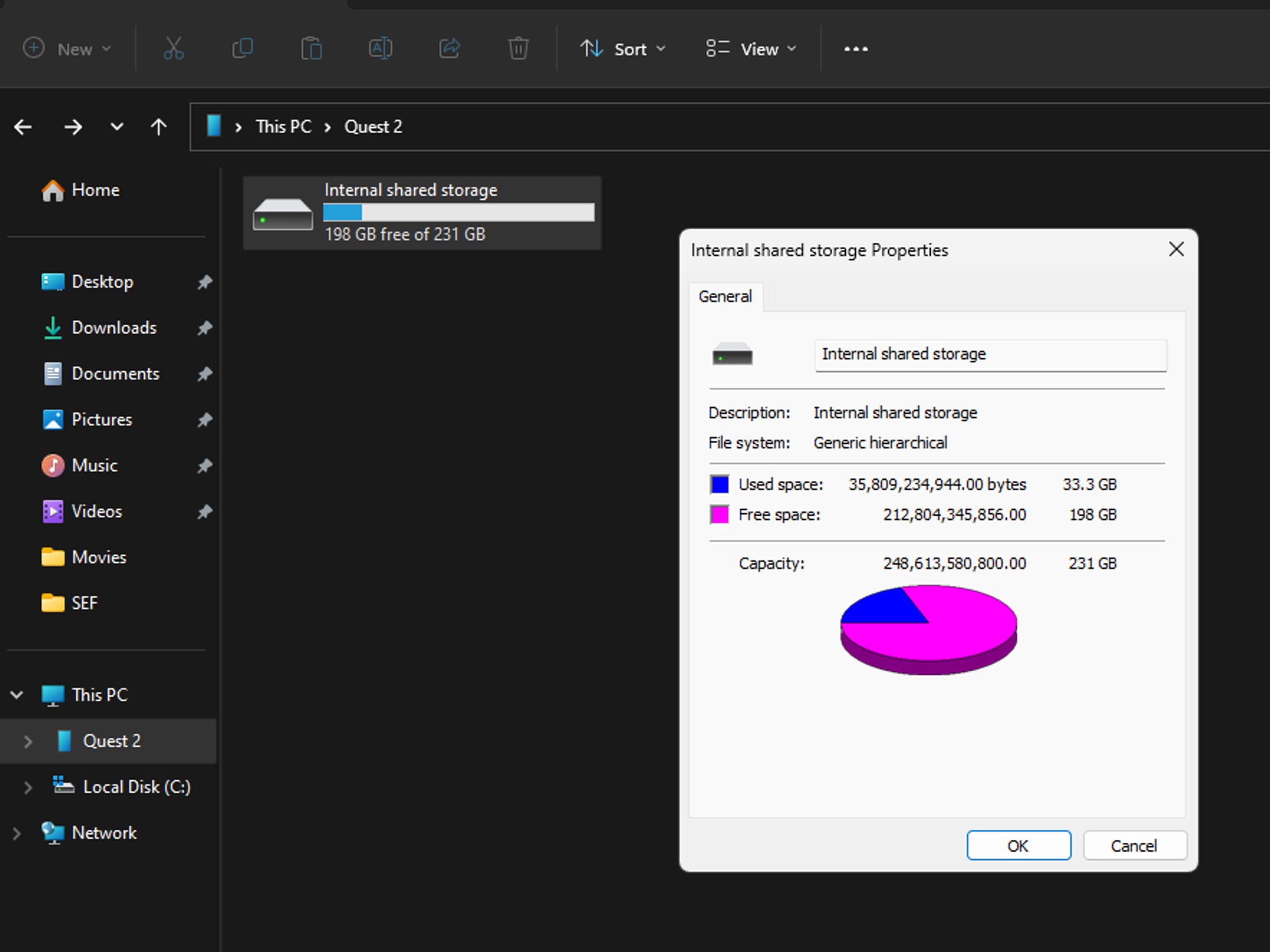 Oculus Meta Quest 2 - 256GB model with two controllers and 16ft Link cable for PCVR