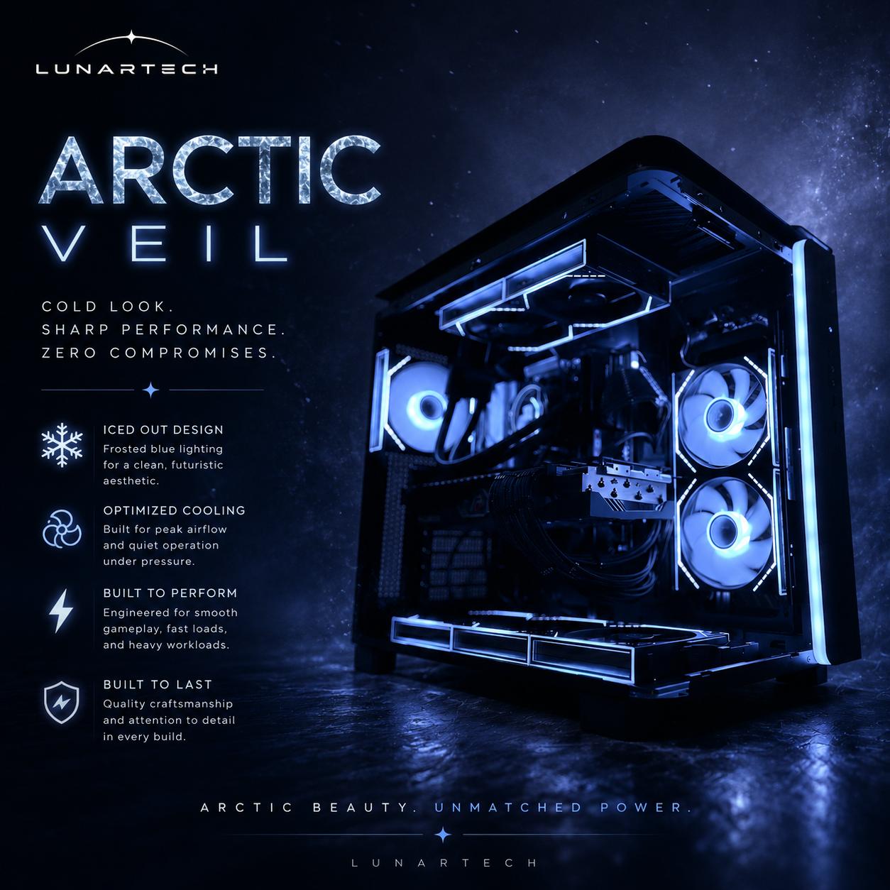 ❄️"Artic Veil"❄️| 4k Gaming | 7900 XTX 24gb| Ryzen 9 7900 | 32GB Ram | 2tb SSD | WiFi