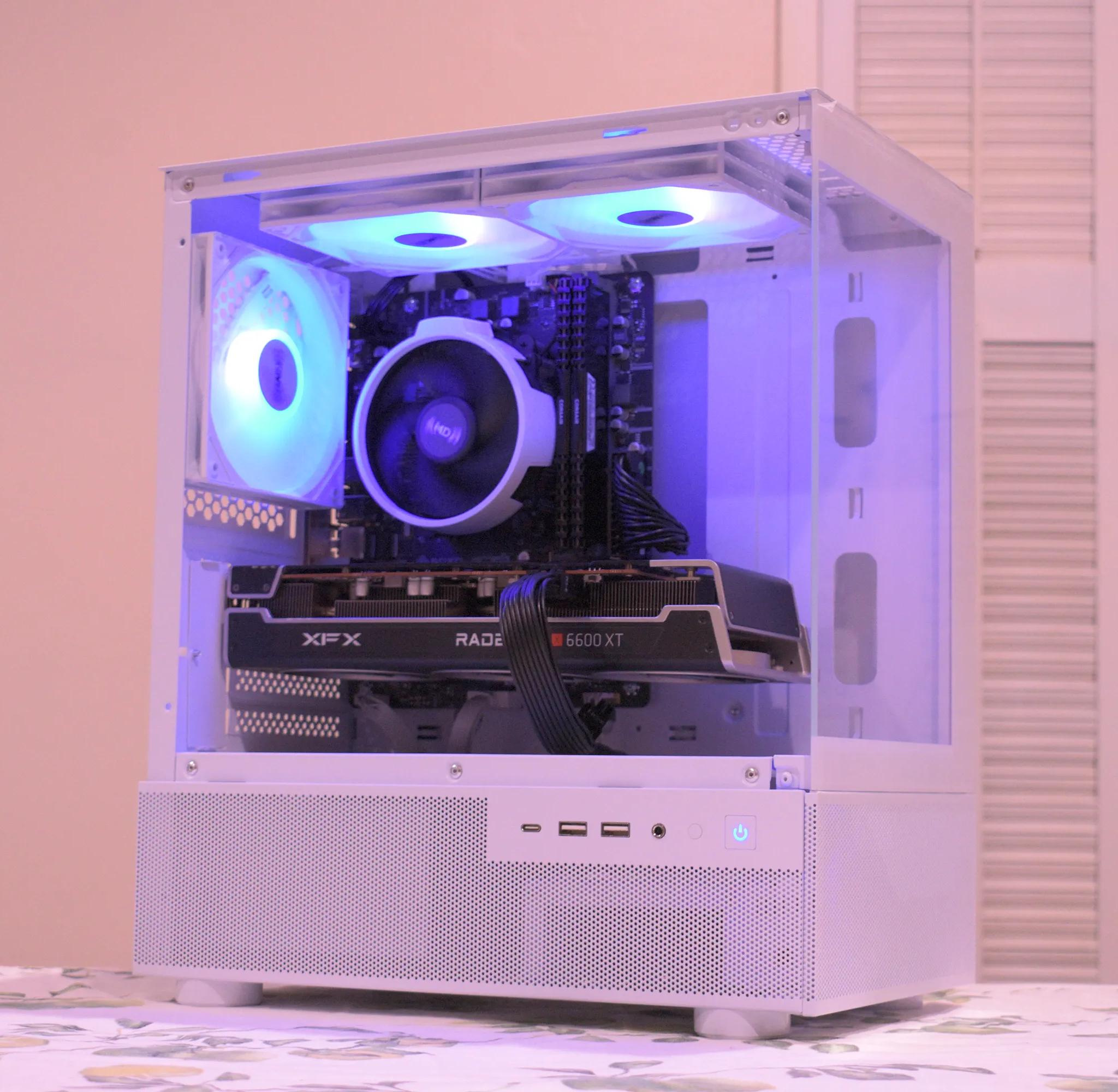 Gaming PC | Ryzen 5 3600 | RX 6600XT 8GB | 16GB DDR4 | 1TB nVME SSD | 1080p White Gaming PC RGB