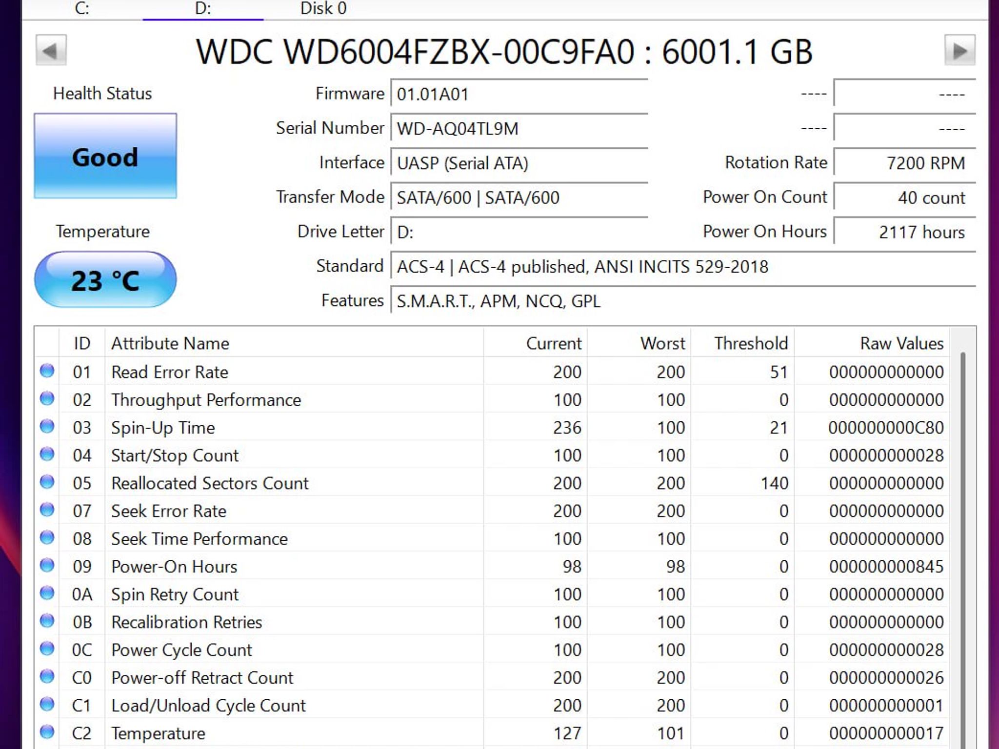 WD Black 6TB HDDs - SMART Good
