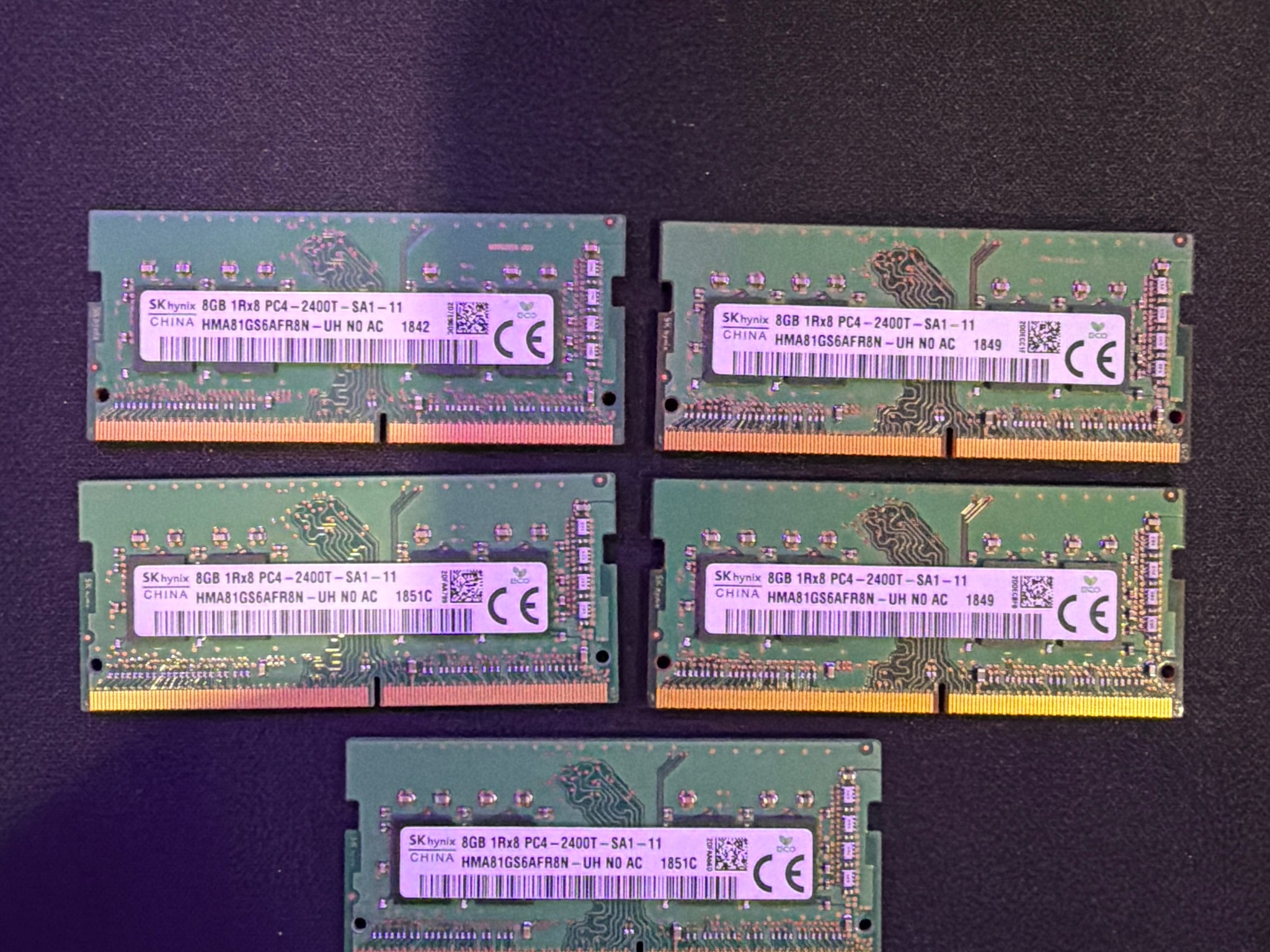 Micron 8gb DDR4 2400mhz (5 sticks total)