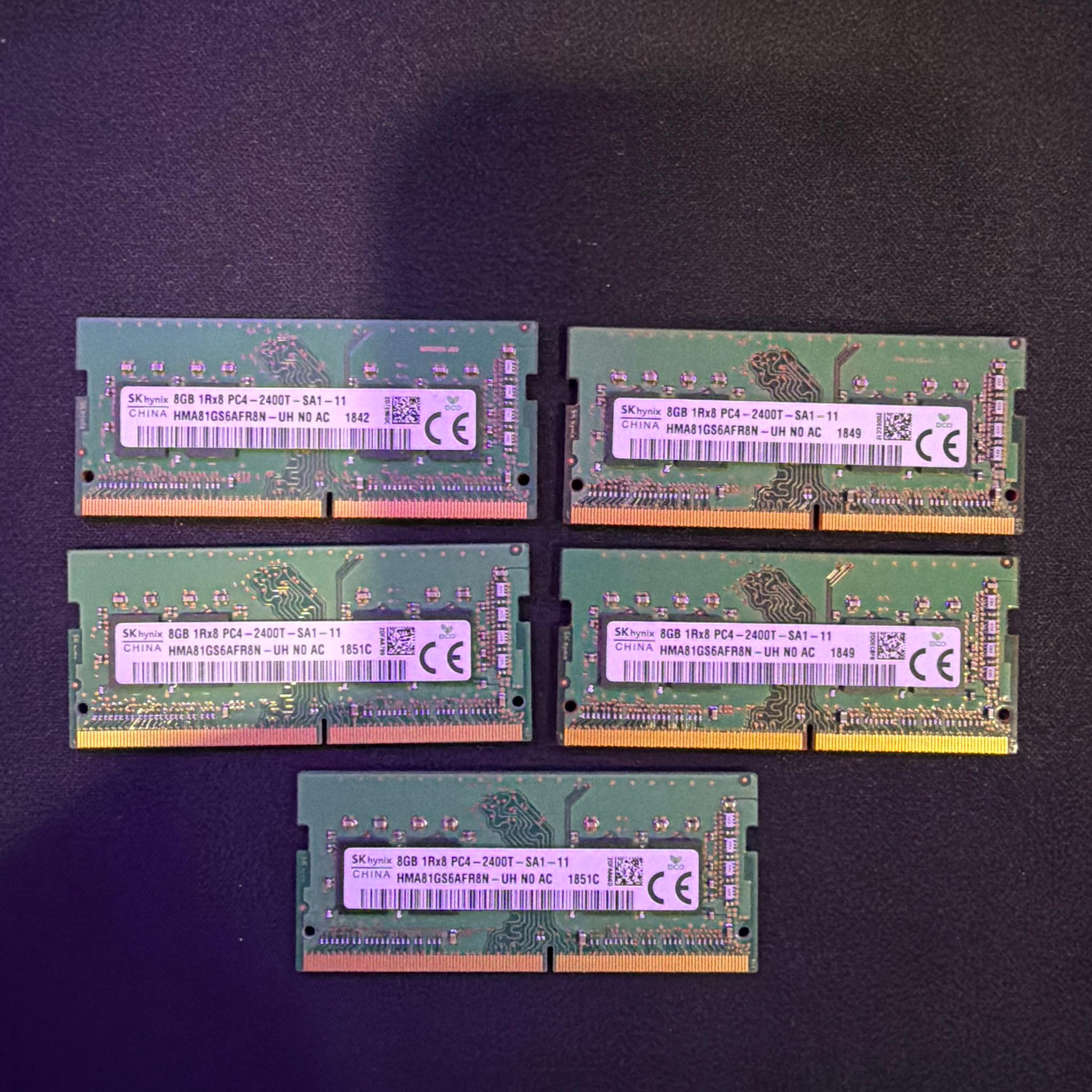Micron 8gb DDR4 2400mhz (5 sticks total)