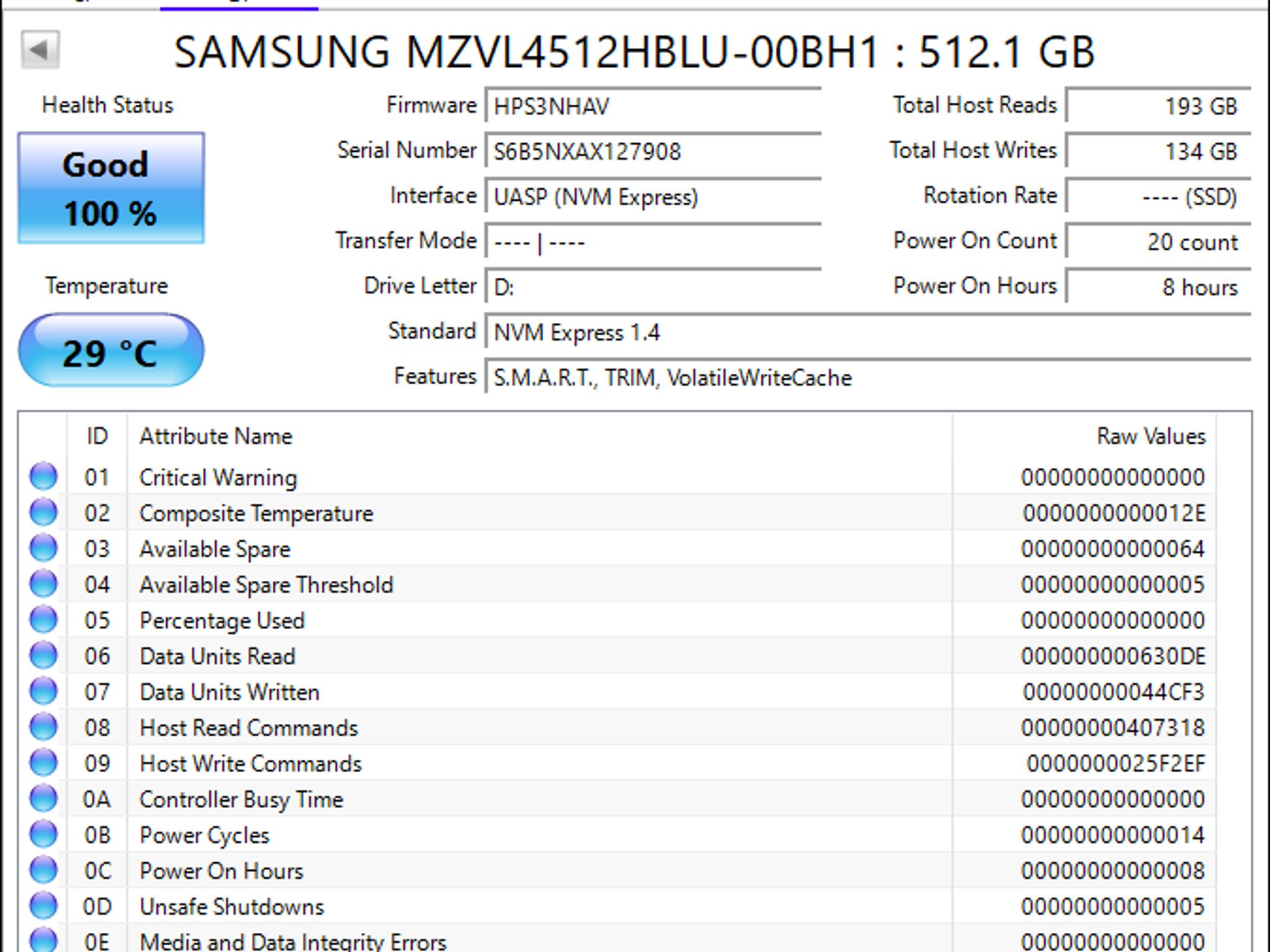 Samsung 512GB Gen 4 NVMe M.2 SSD
