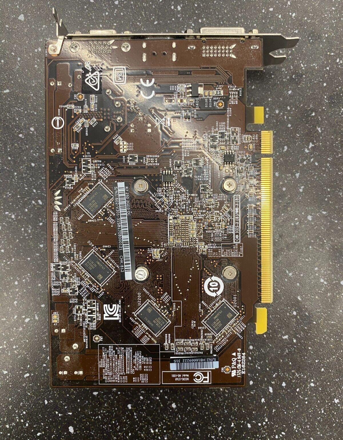 MSI Radeon R7 250 2GB DDR3 Graphics Card - HDMI, DVI, VGA