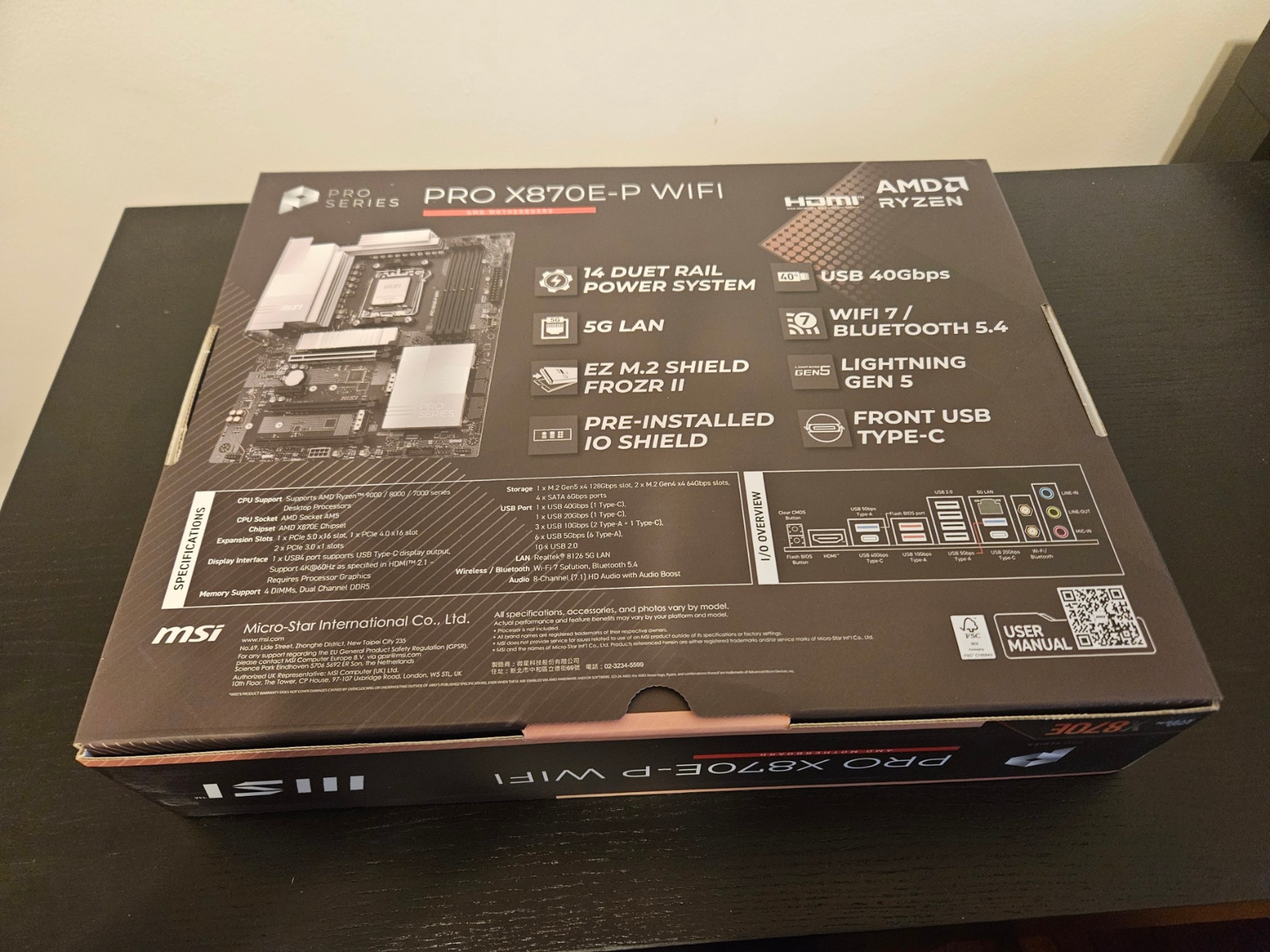 (Brand New) MSI Pro X870E-P WiFi AM5 ATX Gaming Motherboard - for AMD Ryzen 7000-9000 series CPUs