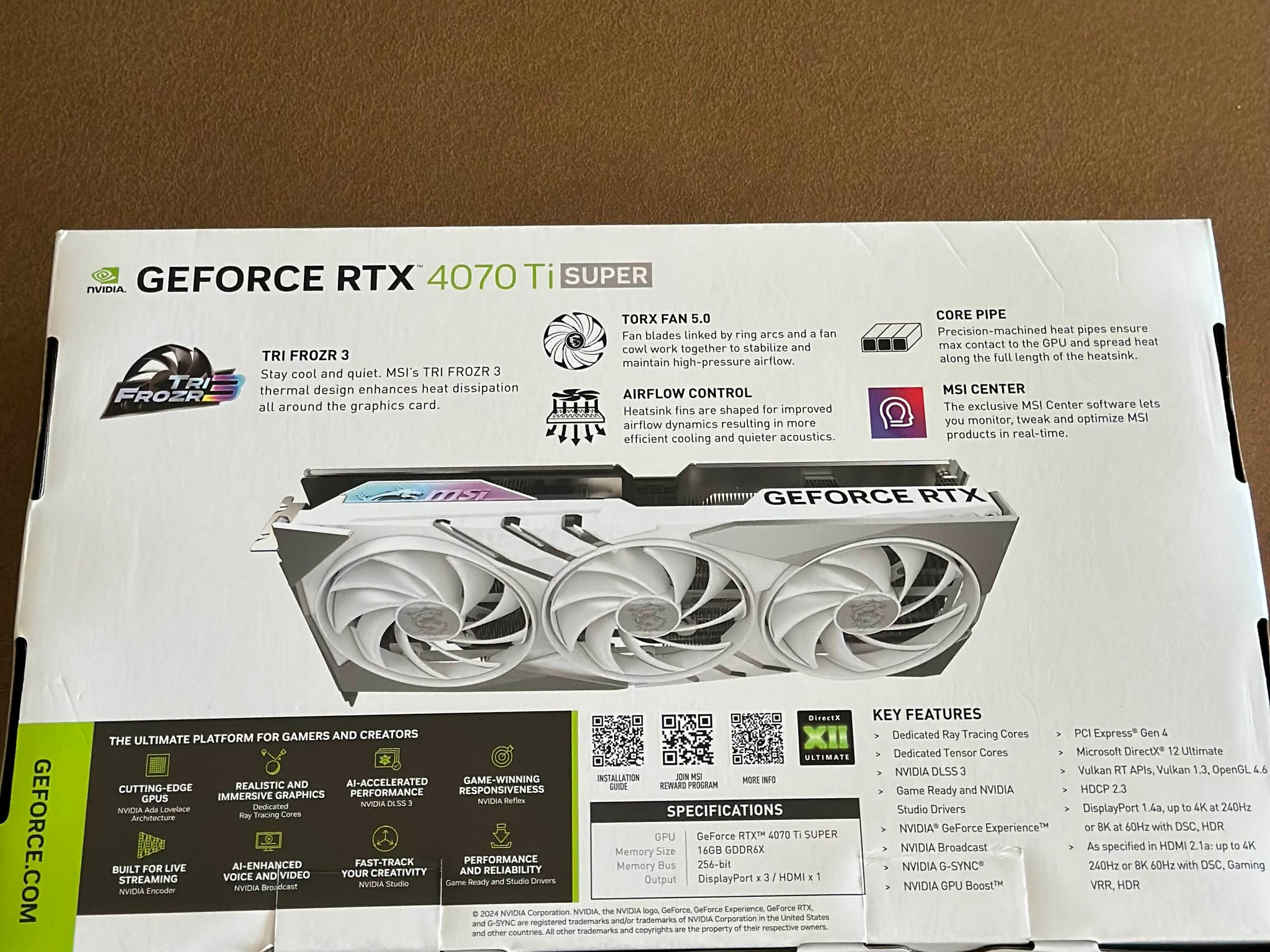 MSI RTX 4070 Ti Super Gaming X Slim White