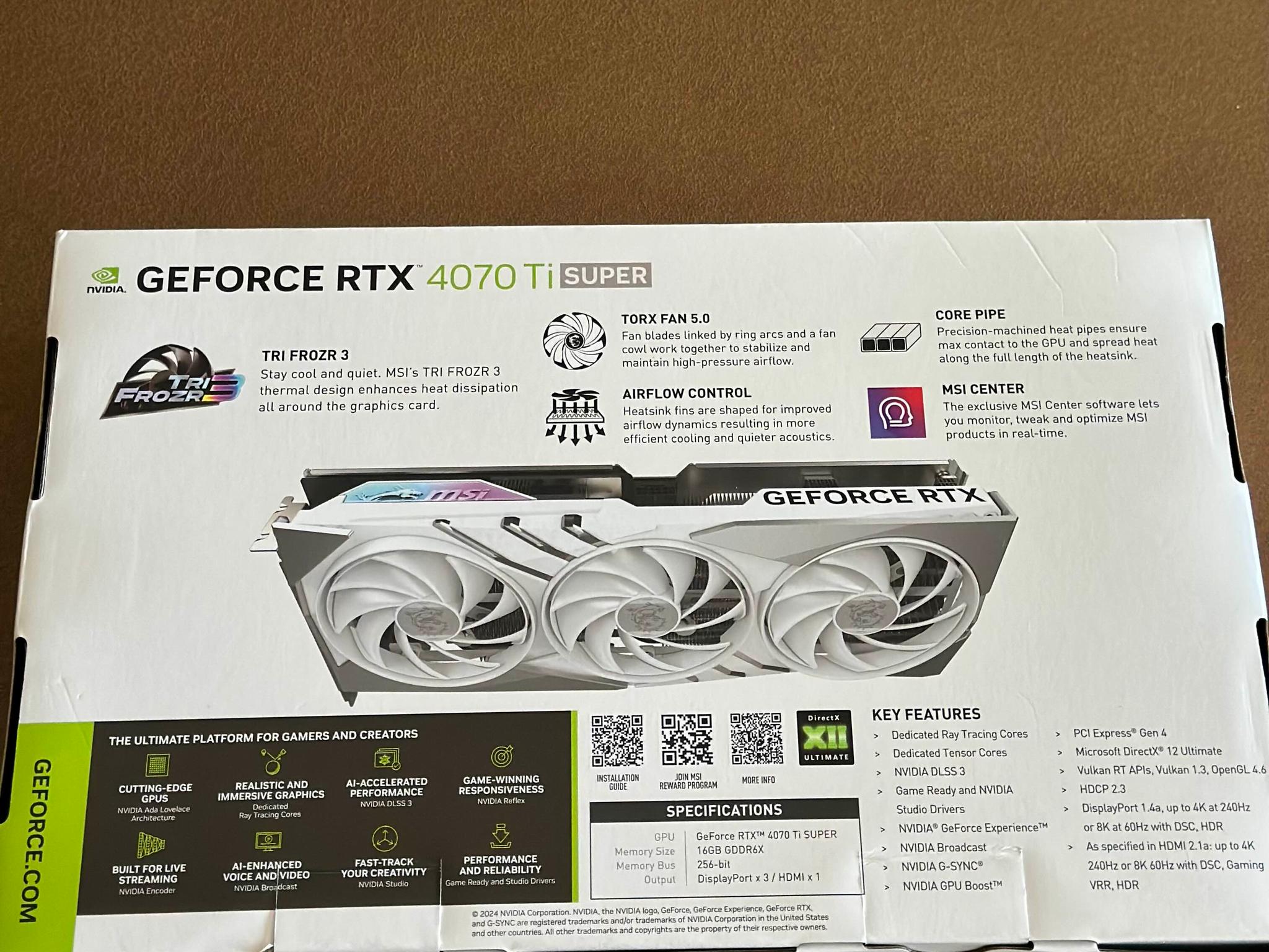 MSI RTX 4070 Ti Super Gaming X Slim White