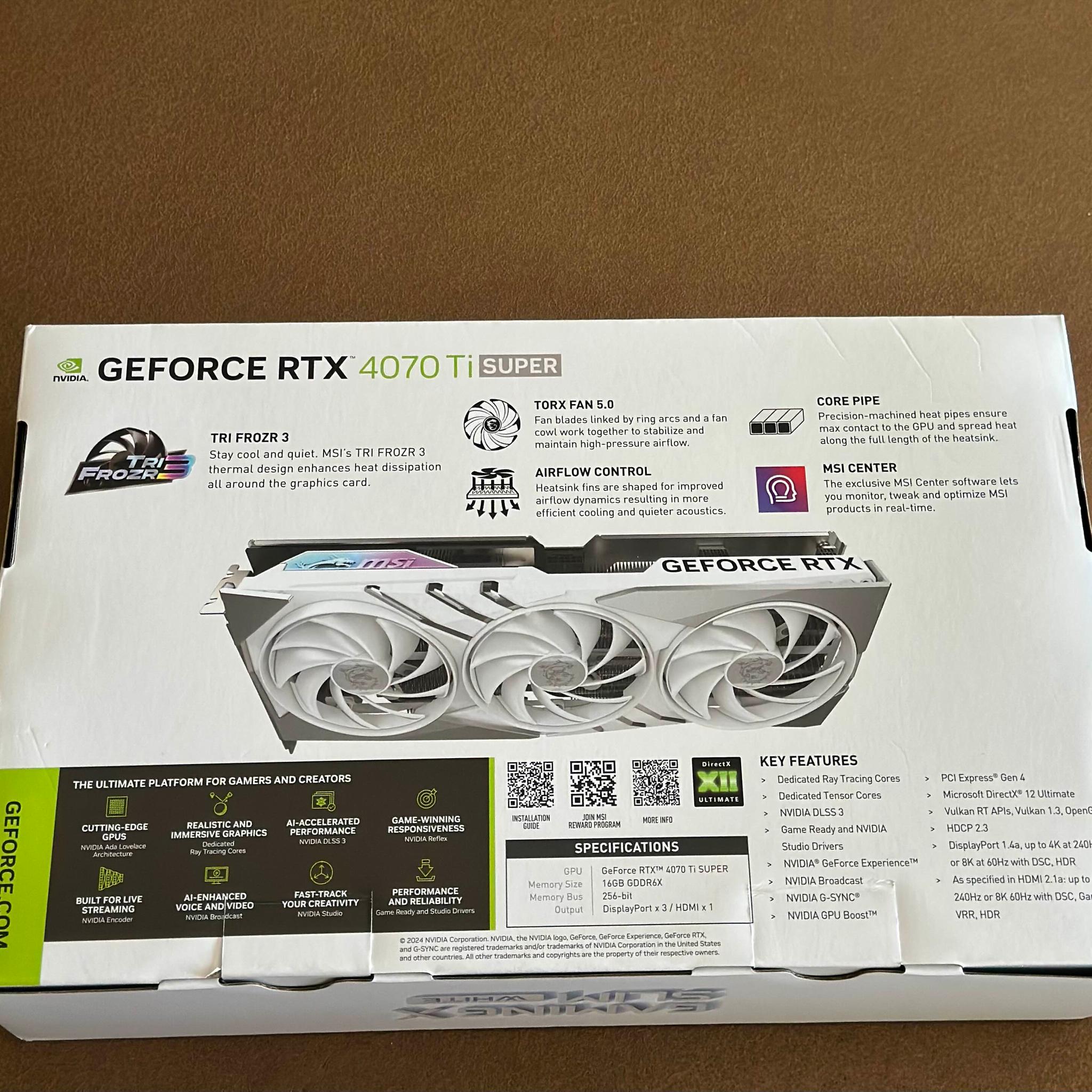 MSI RTX 4070 Ti Super Gaming X Slim White