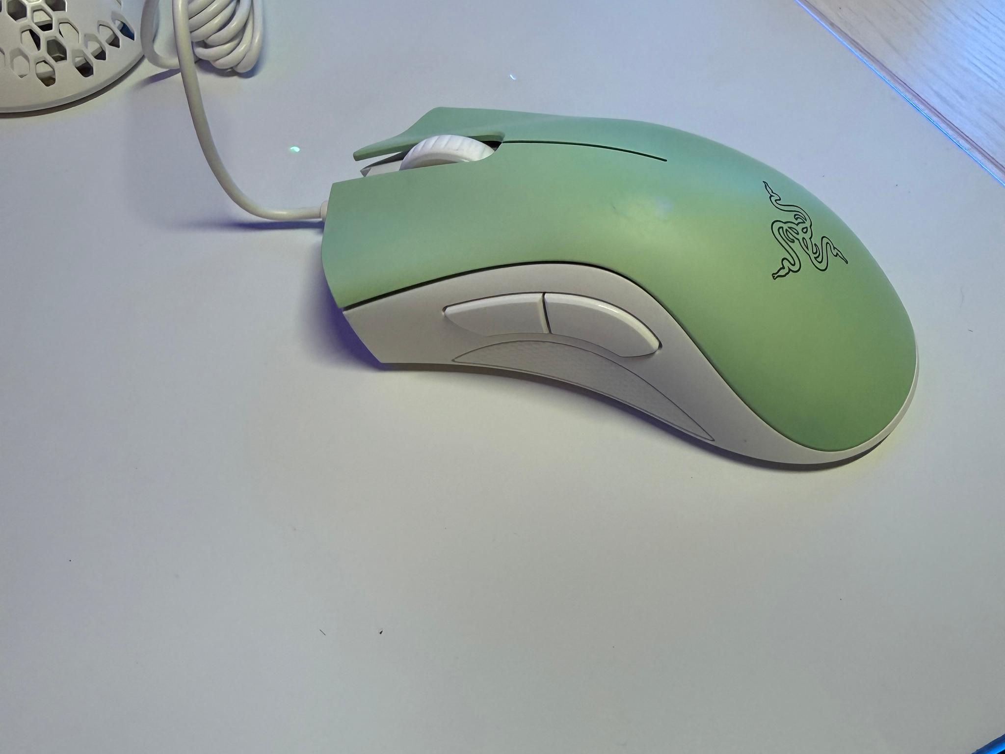 Razer DeathAdder Essential  Wired Gaming Optical Mouse, Custom White/Mint Green.