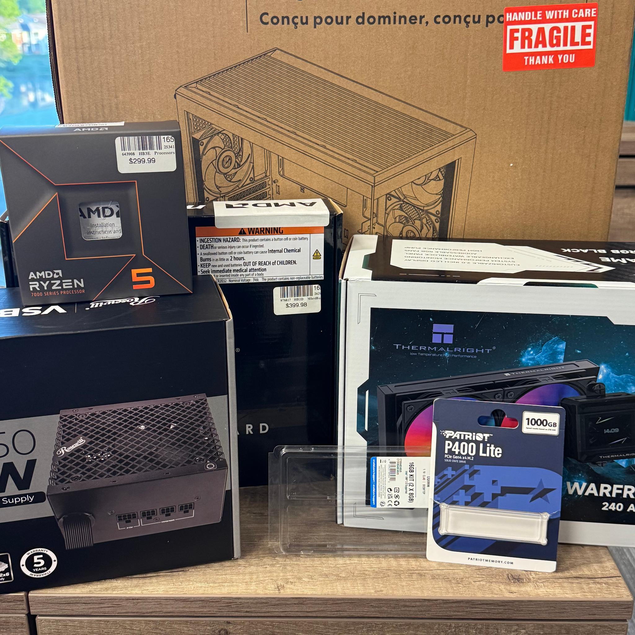 'ALL NEW PARTS' AM5 PC with AMD RYZEN 5 7600X & RX 9060XT 8GB
