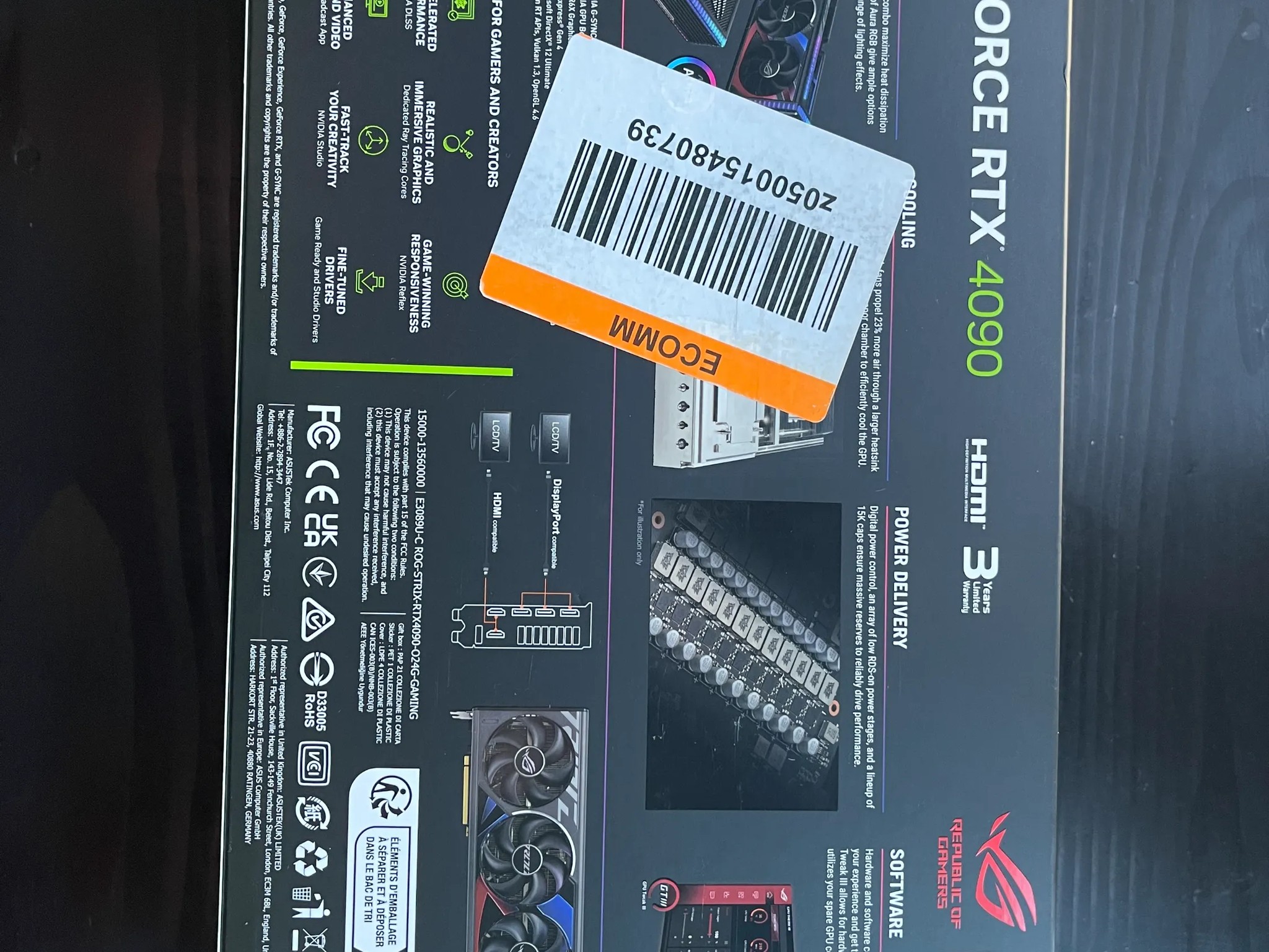 ⚠️NEW OPEN BOX⚠️ Asus ROG Strix GeForce RTX 4090 OC Edition 24GB GDDR6X