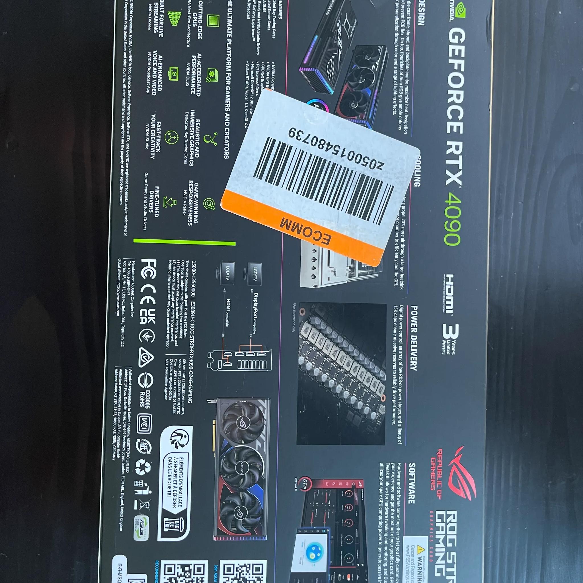 ⚠️NEW OPEN BOX⚠️ Asus ROG Strix GeForce RTX 4090 OC Edition 24GB GDDR6X