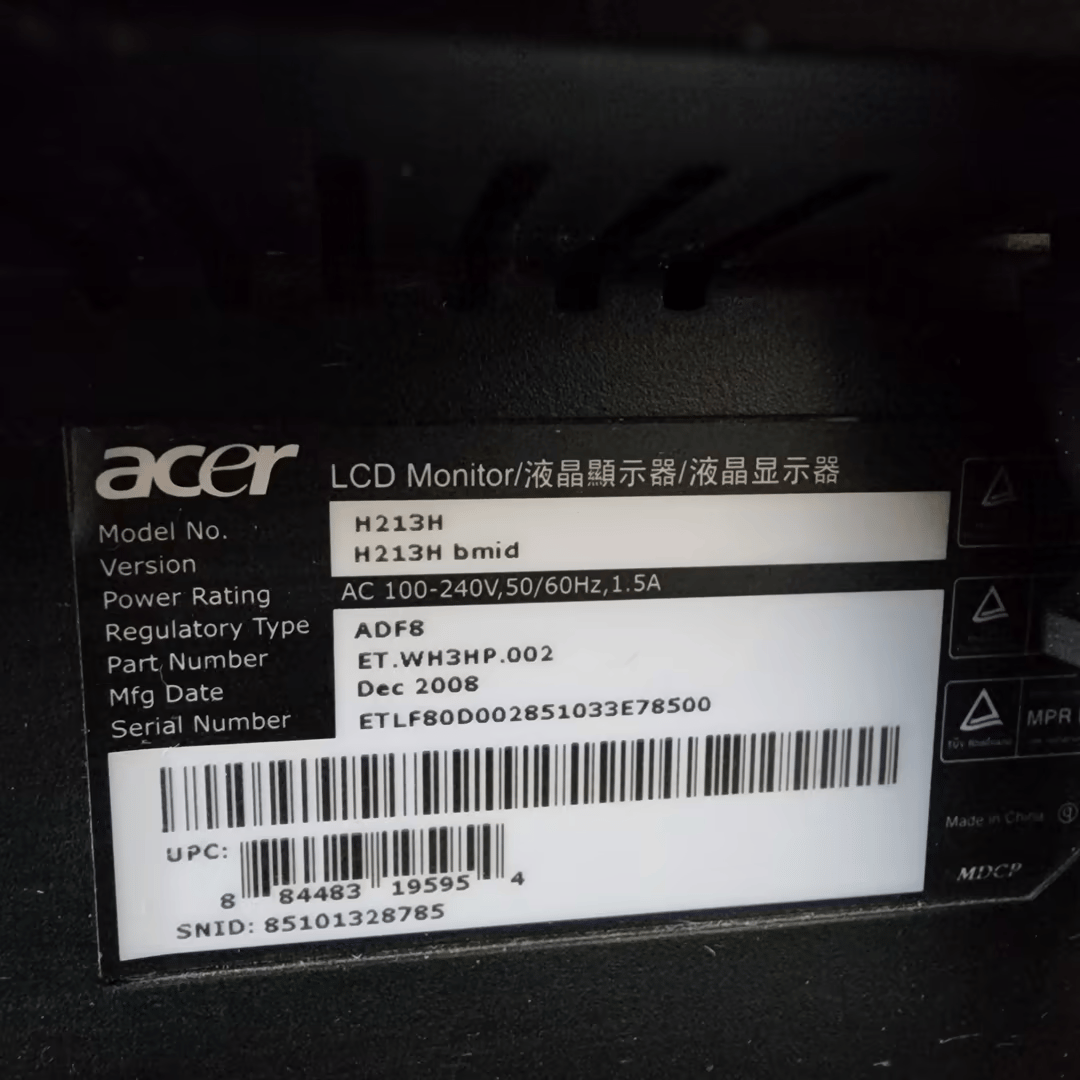 ACER Monitor 1080p 21.5"
