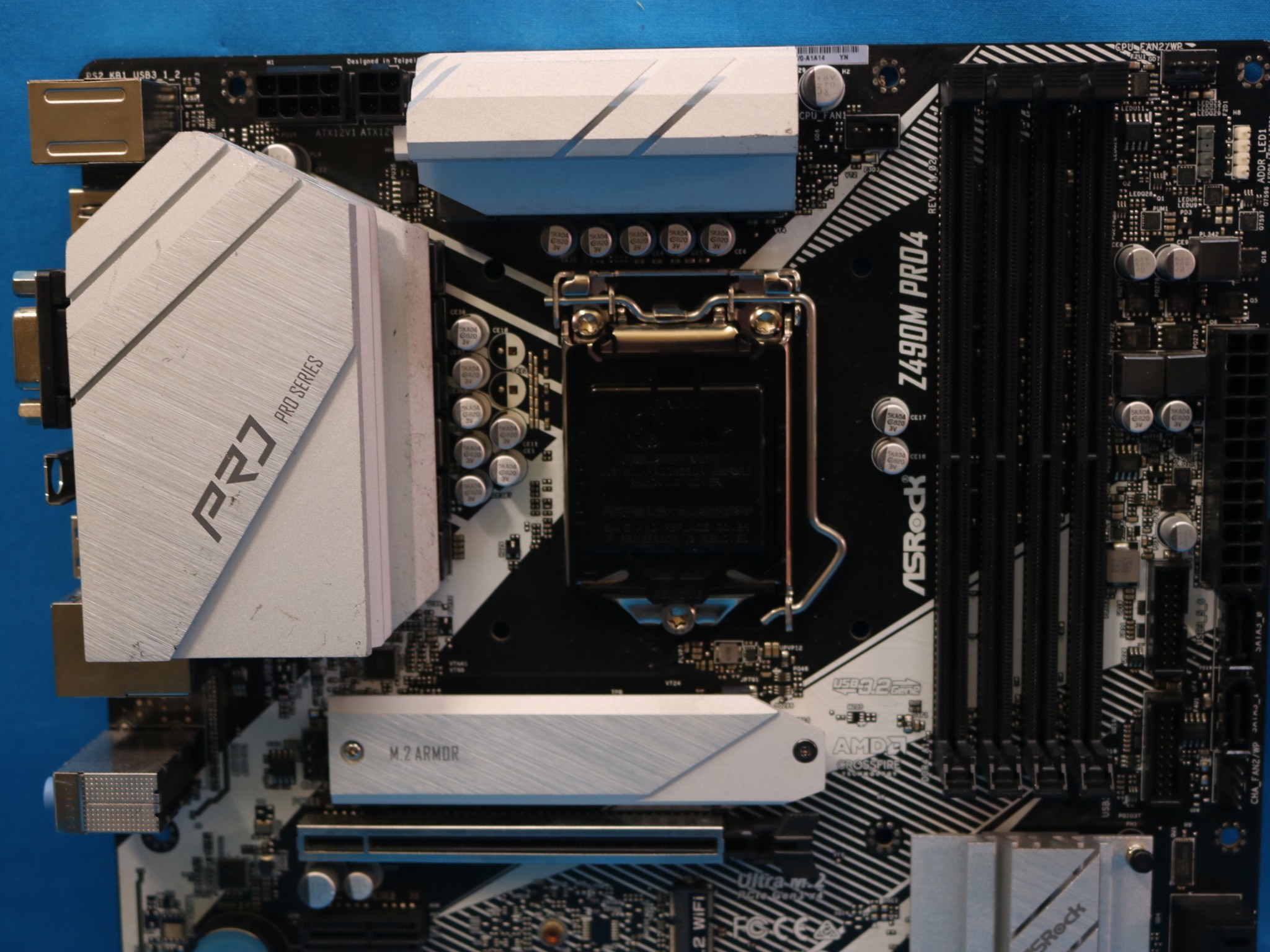 ASRock Z490M Pro4 Intel Socket LGA1200 DDR4 MicroATX Desktop Motherboard No I/O Shield