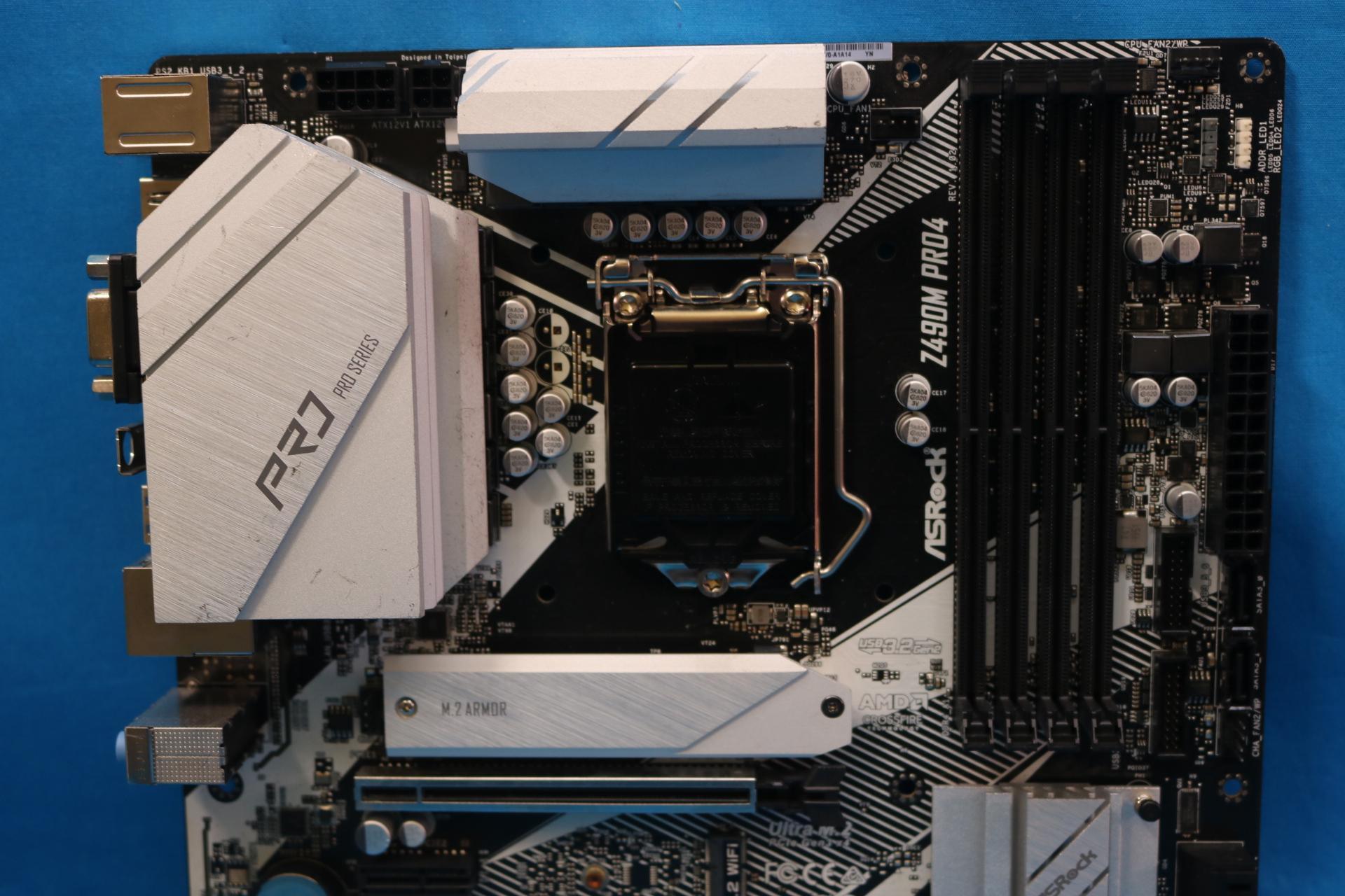 ASRock Z490M Pro4 Intel Socket LGA1200 DDR4 MicroATX Desktop Motherboard No I/O Shield