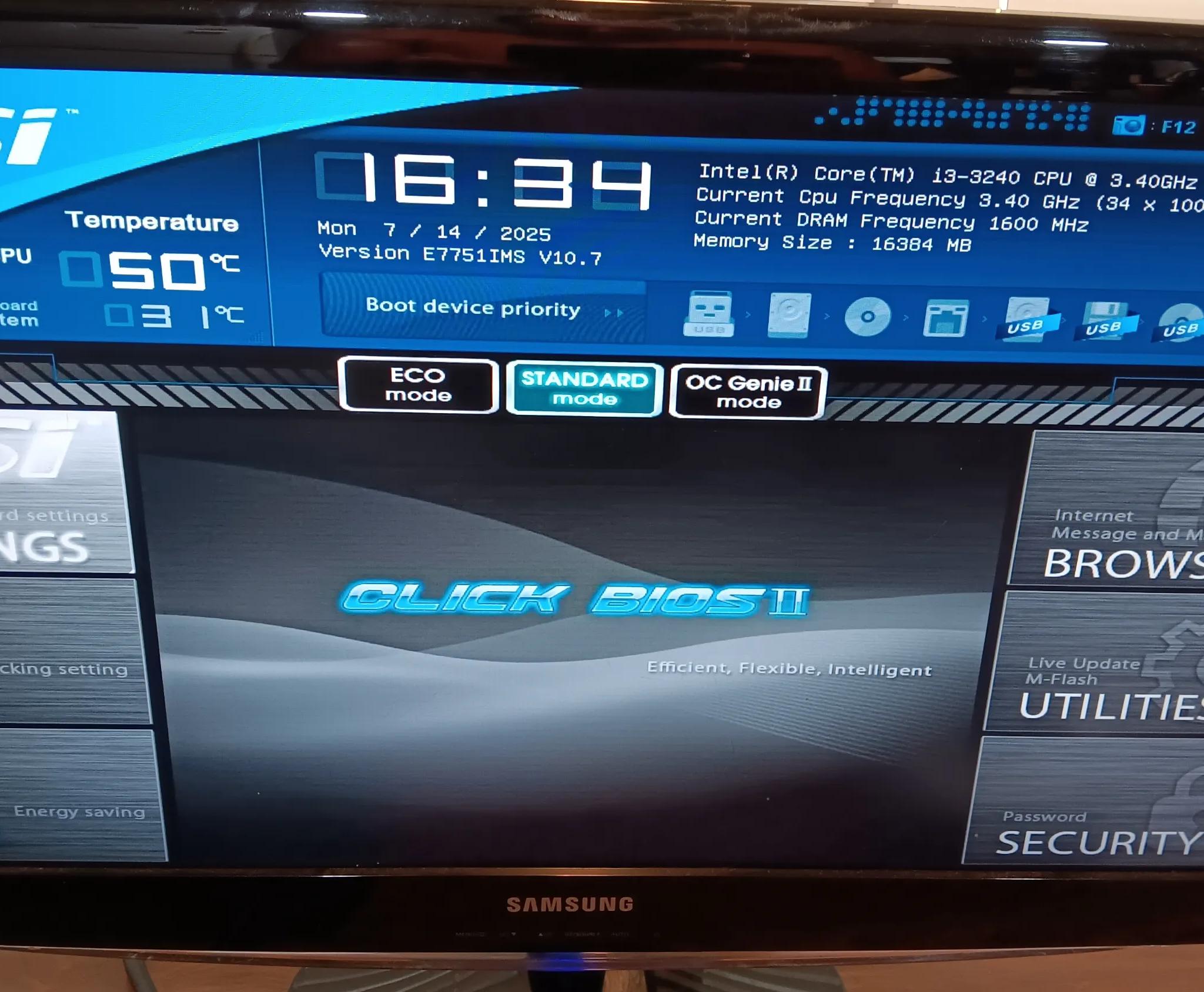 MSI Motherboard - Intel CPU - 16GB RAM Combo