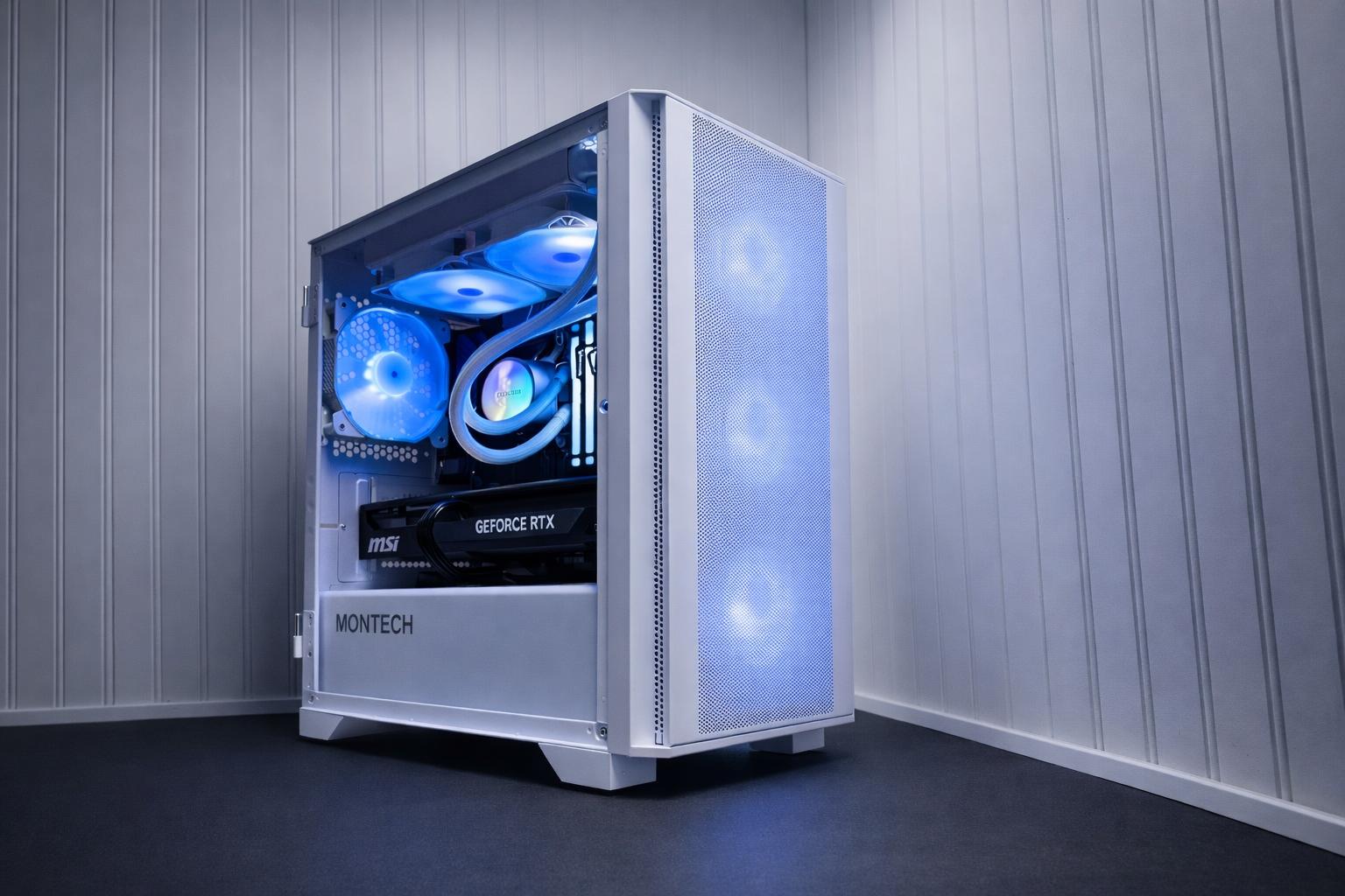 ARCTIC AIR | RTX 5070 12GB | Ryzen 7 7700 | 16GB DDR5 6000 | 1TB NVMe |  White & Black Gaming PC