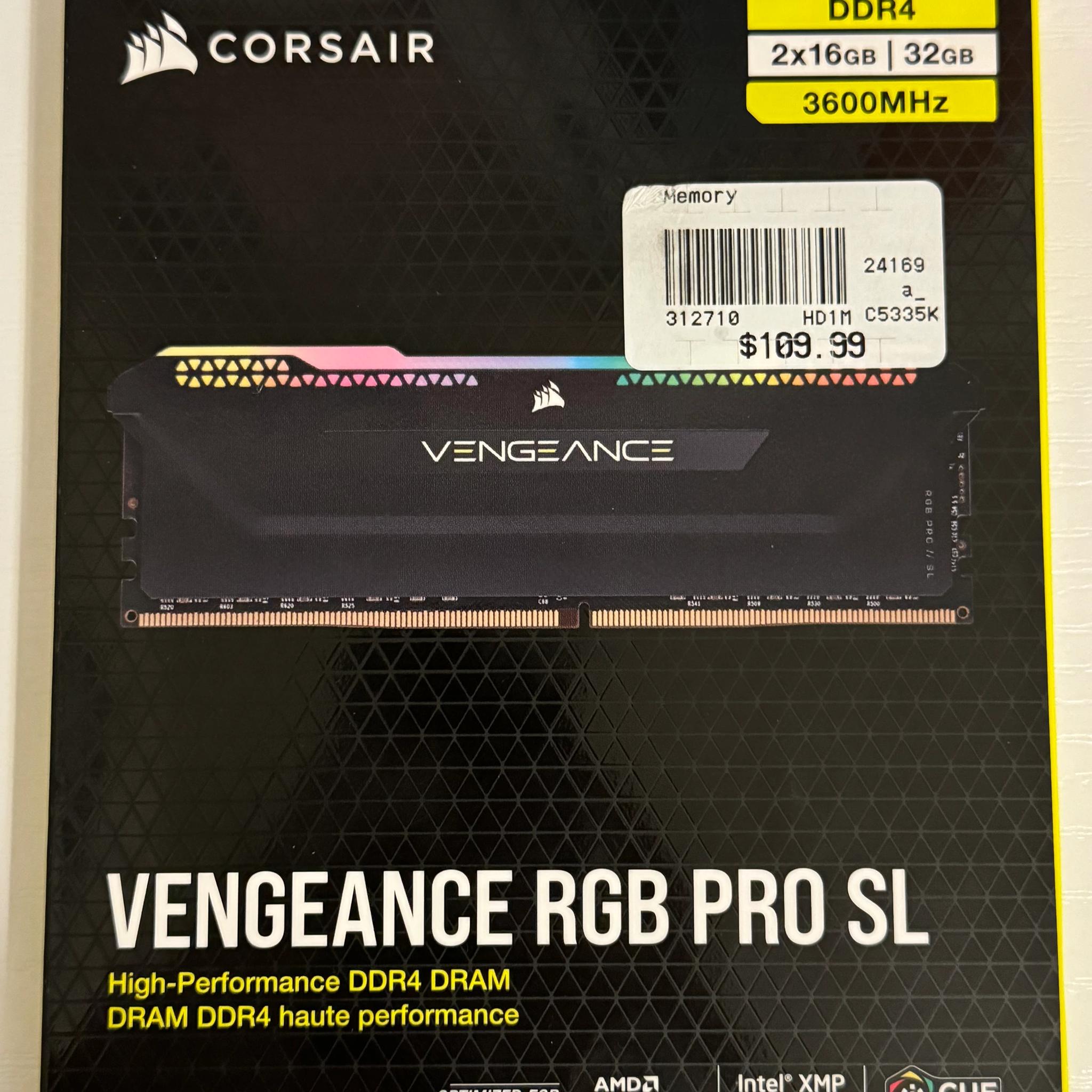 Corsair Vengeance RGB PRO SL 32GB kit black New (open box)