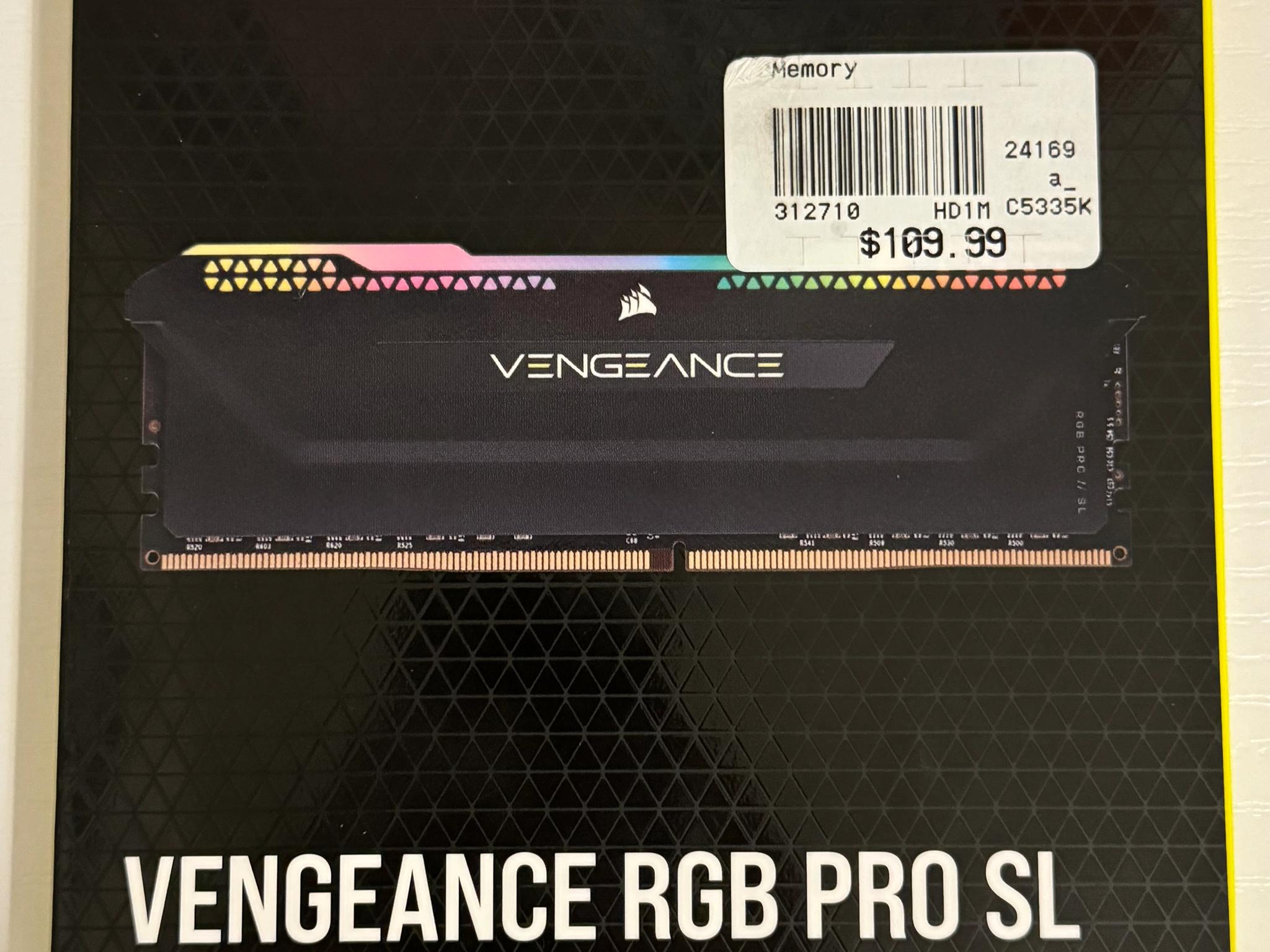 Corsair Vengeance RGB PRO SL 32GB kit black New (open box)