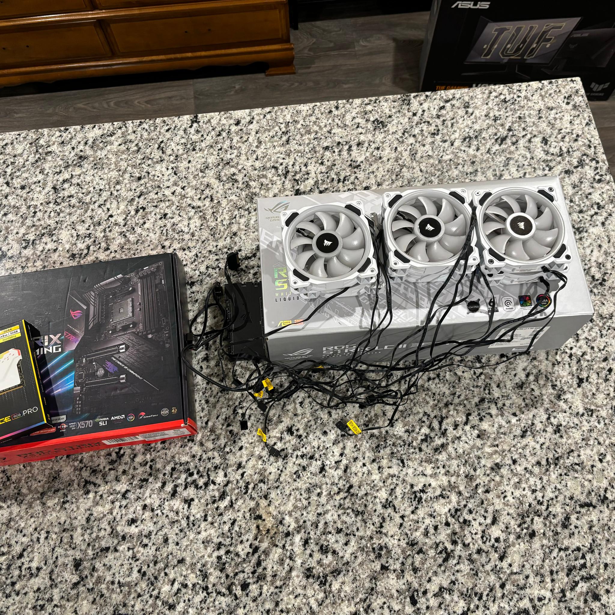 5900X, Motherboard, Ram, AIO, Fans and Fan Hub Combo