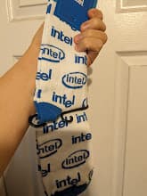 New Open Box Intel Socks, White/Blue