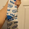 New Open Box Intel Socks, White/Blue