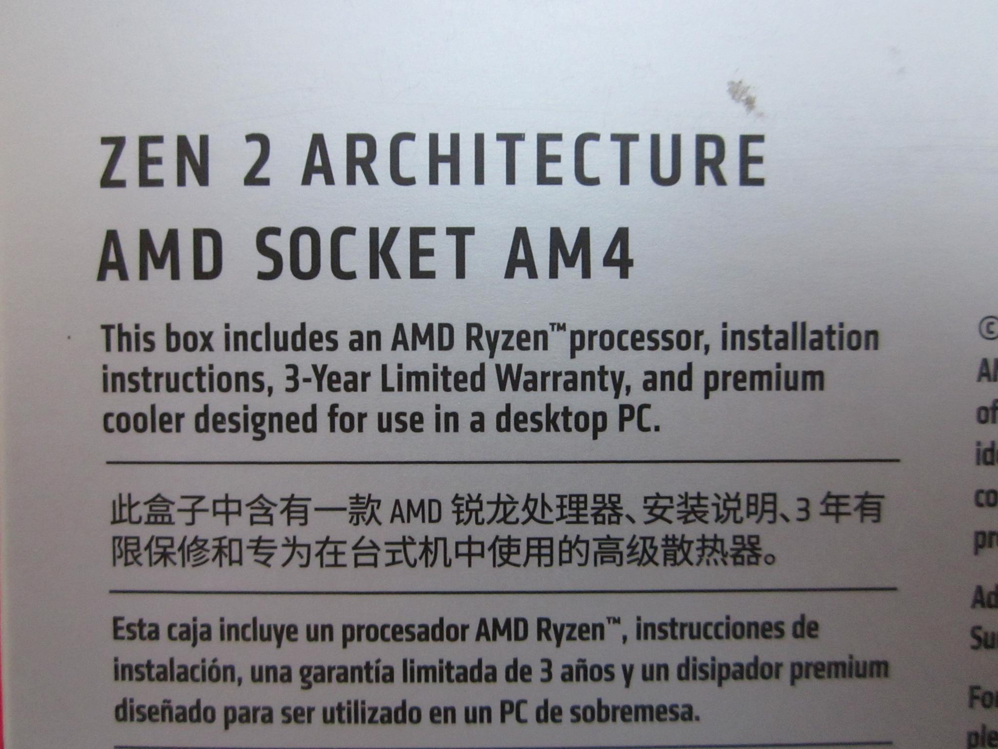 NEW! AMD Ryzen 5 3600 3.6/4.2 GHz AM4 CPU With Wraith Spire Cooler