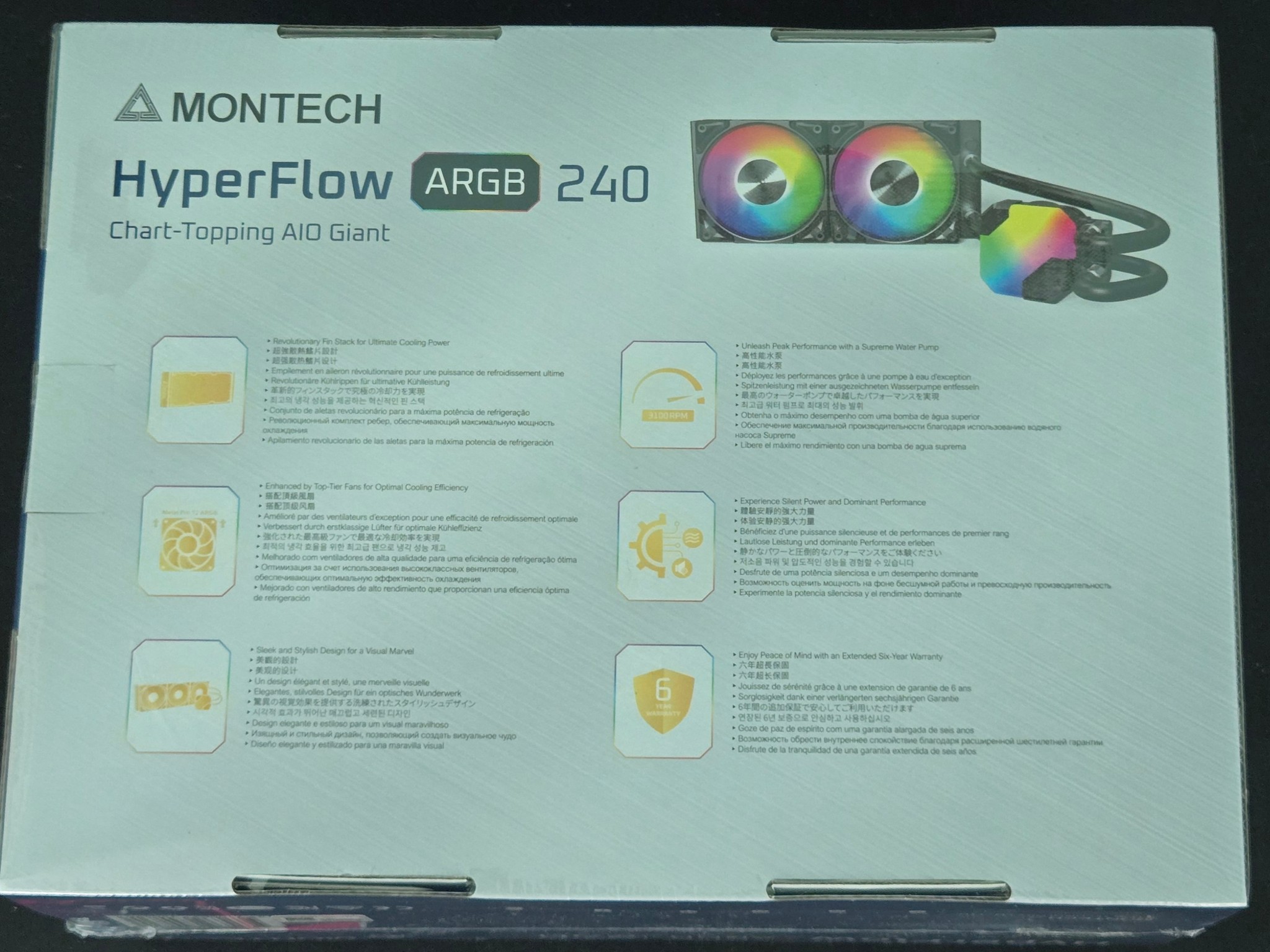 Montech HyperFlow ARGB 240 AIO CPU Liquid Cooler Black