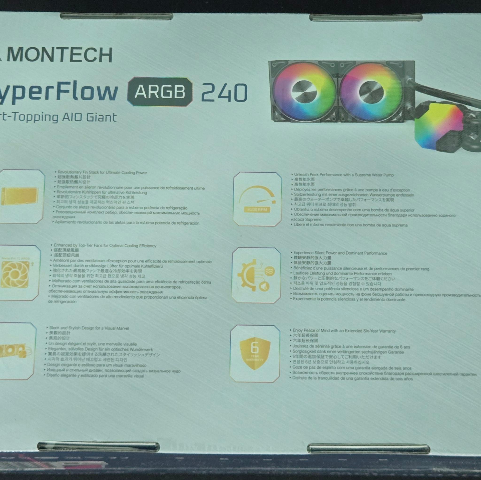 Montech HyperFlow ARGB 240 AIO CPU Liquid Cooler Black