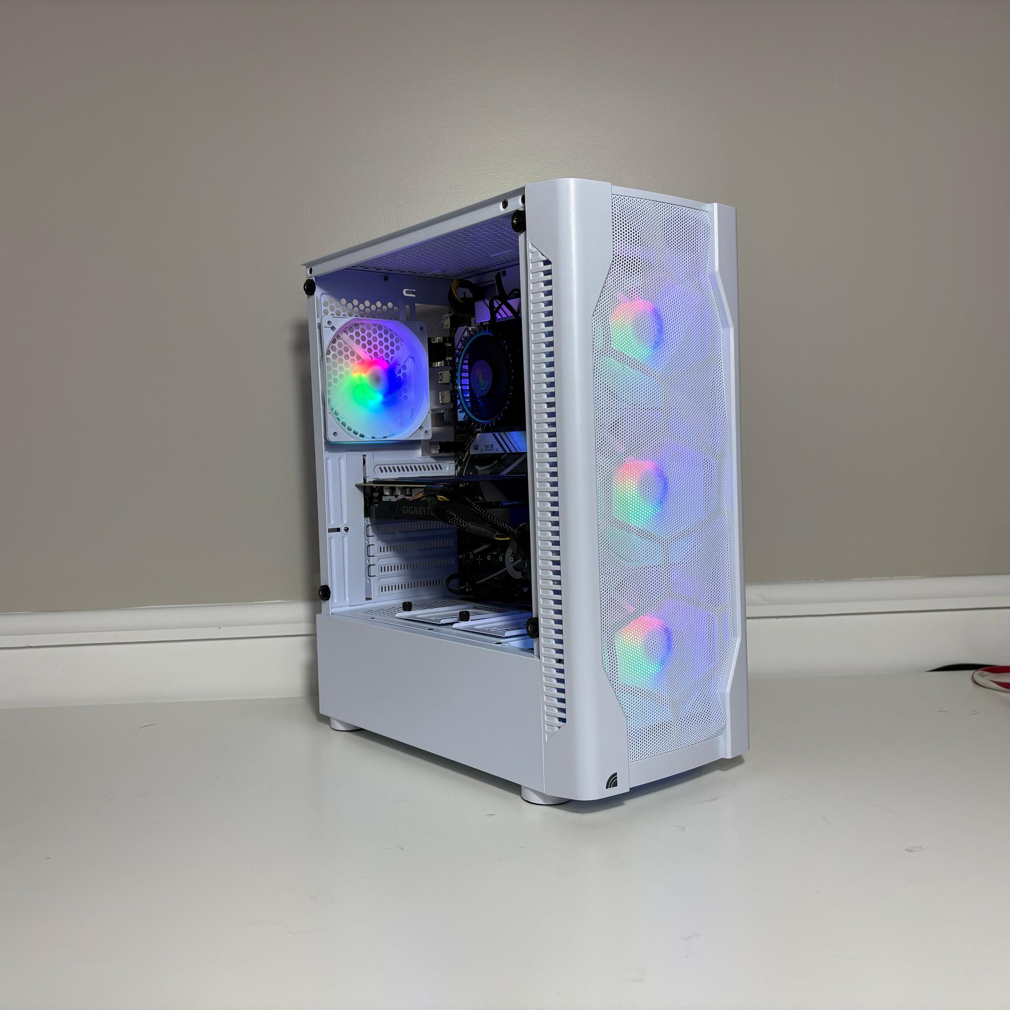 Clean White Gaming PC - Nvidia RTX 2060 6GB, Intel Core i3 13100F, 16GB, 500GB SSD by EXT PCs