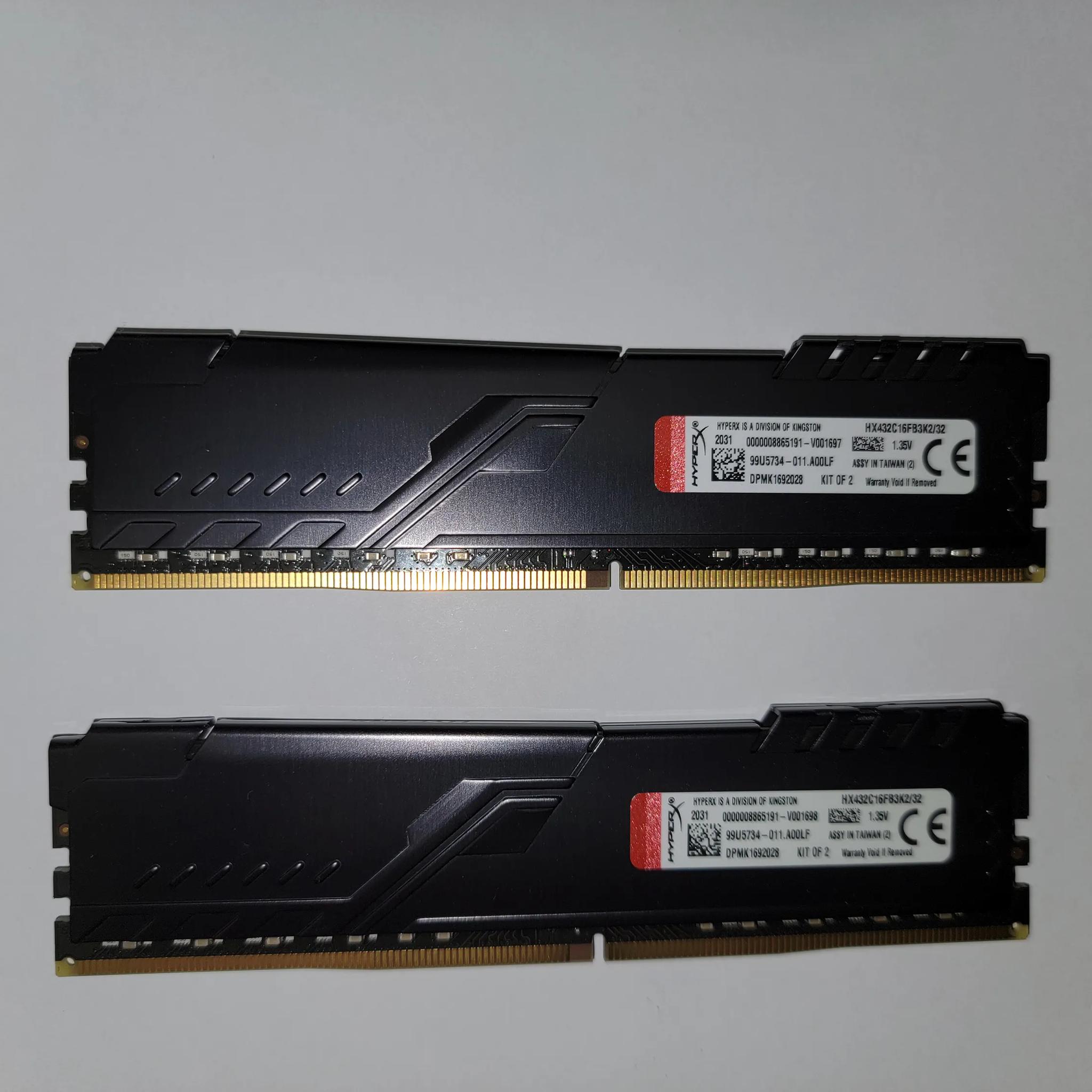 HyperX Fury 32GB 3200MHz DDR4 CL16 DIMM (Kit of 2)  Black XMP Desktop Memory HX432C16FB3K2/32