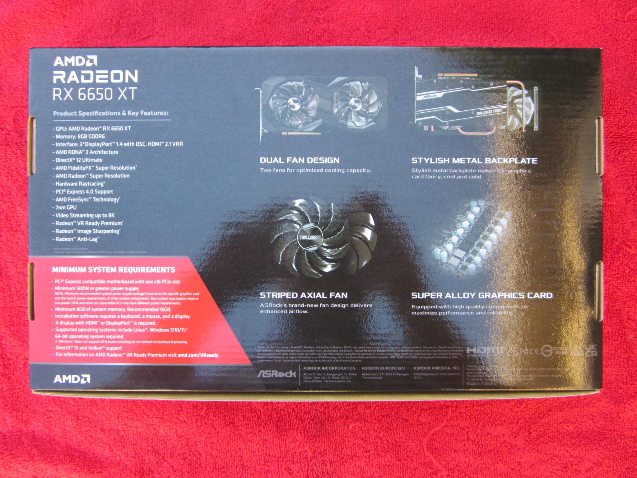 NEW! ASRock AMD Radeon RX 6650 XT GDDR6 8GB Challenger Gaming Graphics Card